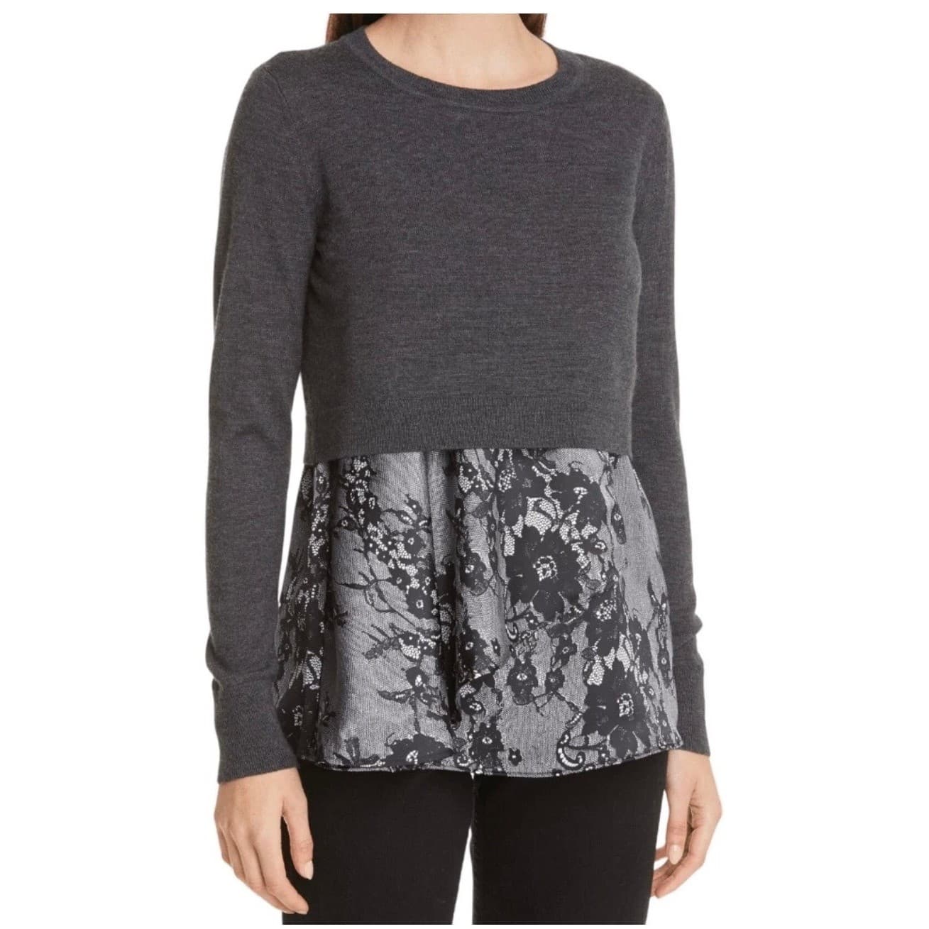 Club Monaco Clairbel Layered Sweater Sz XS | Designer Luxury Minimalist Knit - Thumbnail 2