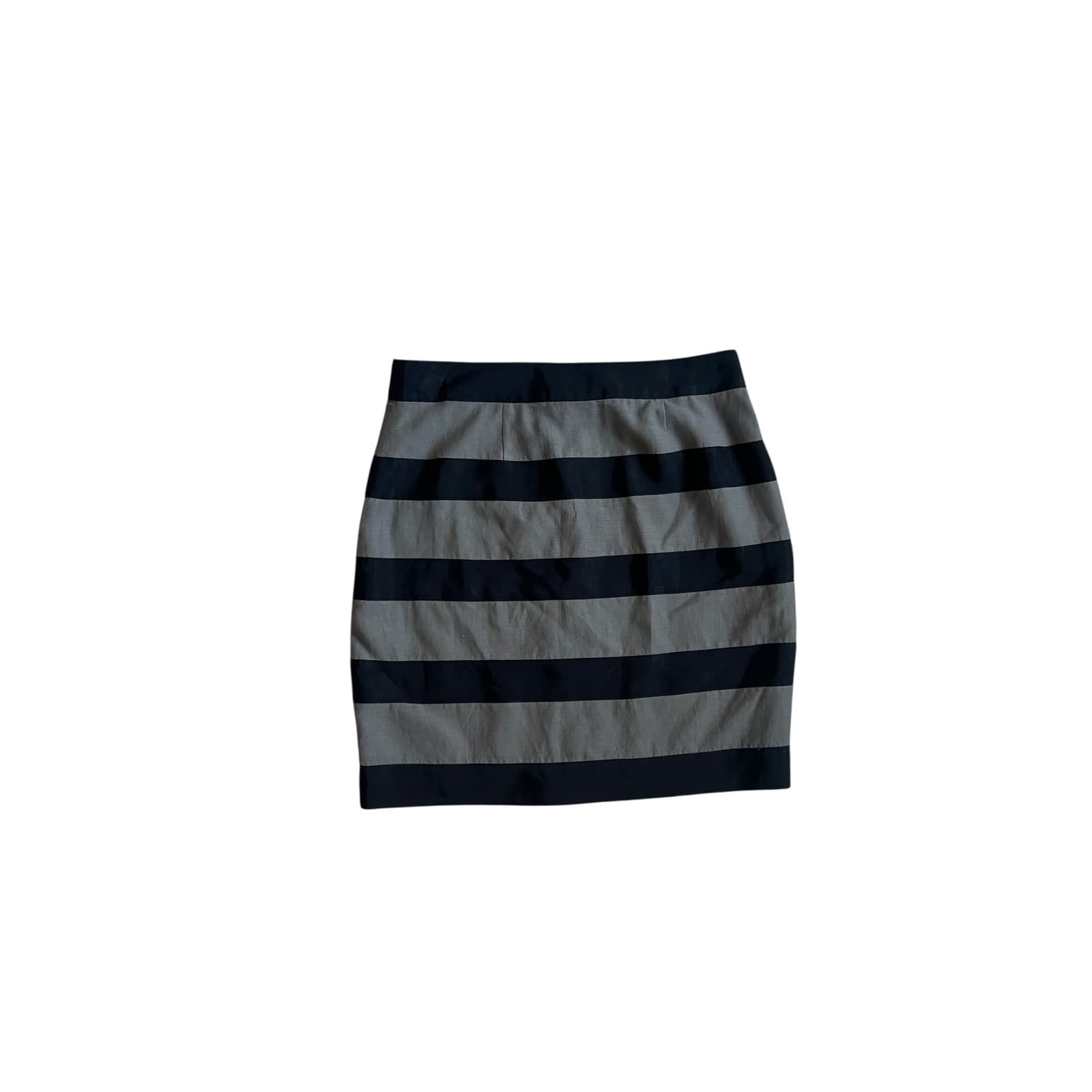 Club Monaco Black Gray Striped Skirt | Corporate Office Career Corpcore - Thumbnail 2