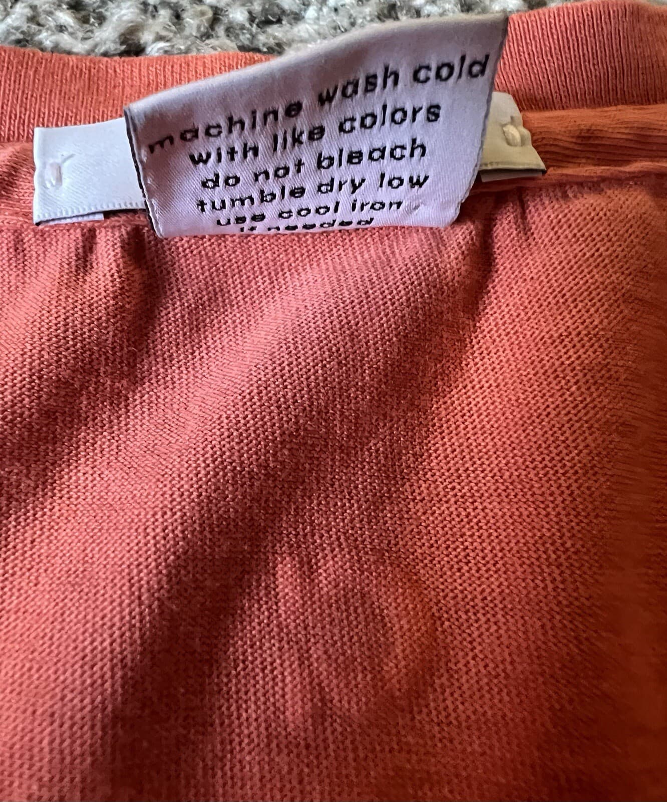 Adam Size 4 Coral 100% high Cotton Pima V- Neck Long Sleeves Casual Preppy - Thumbnail 6