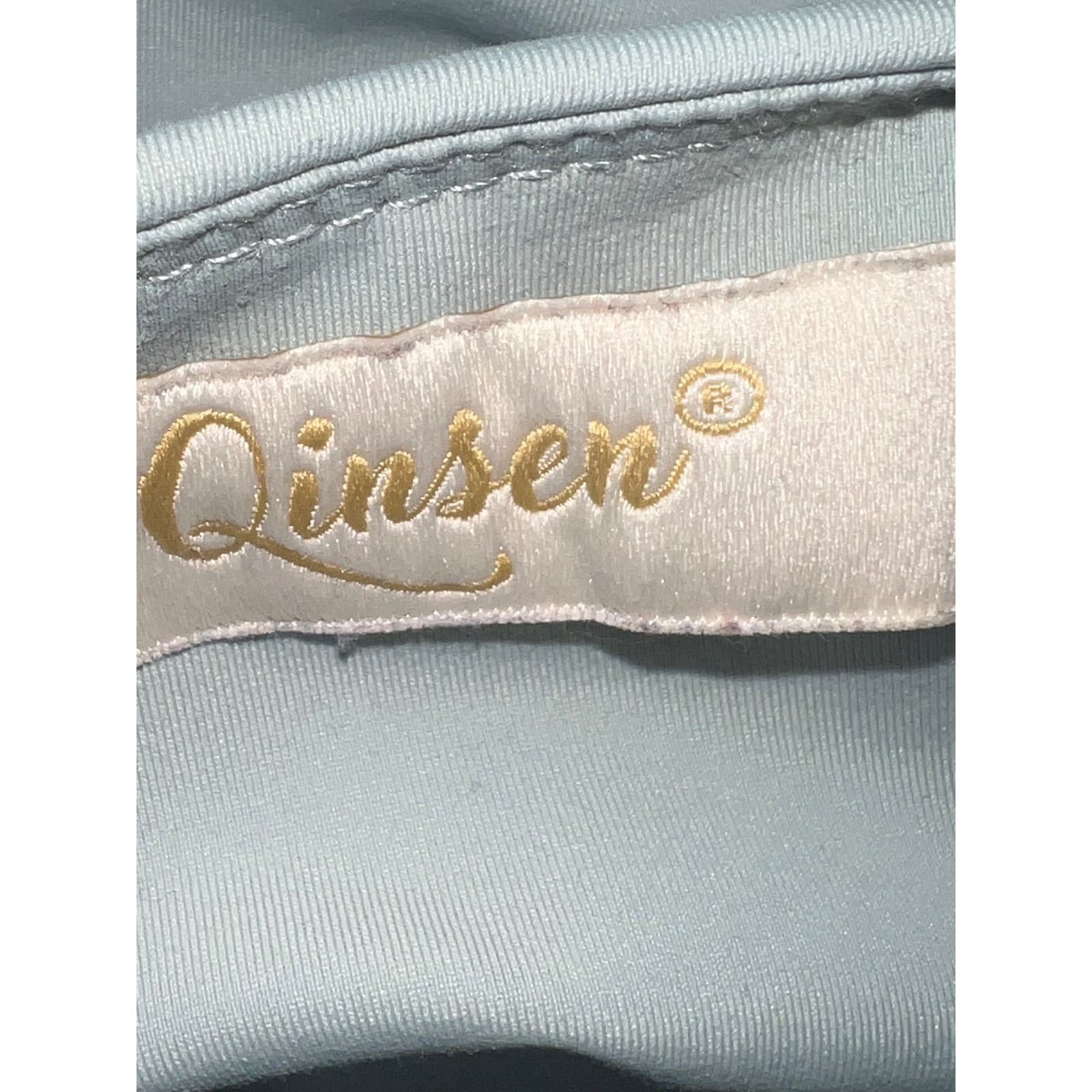QINSEN Green Square Neck Bodysuit Sz S Double Lined Thong Sexy Spandex Sculpting - Thumbnail 6