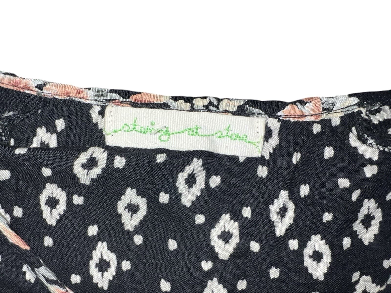 staring at stars Sz S Cottagecore , Boho , Bohemian Short Sleeve Round Neck - Thumbnail 3