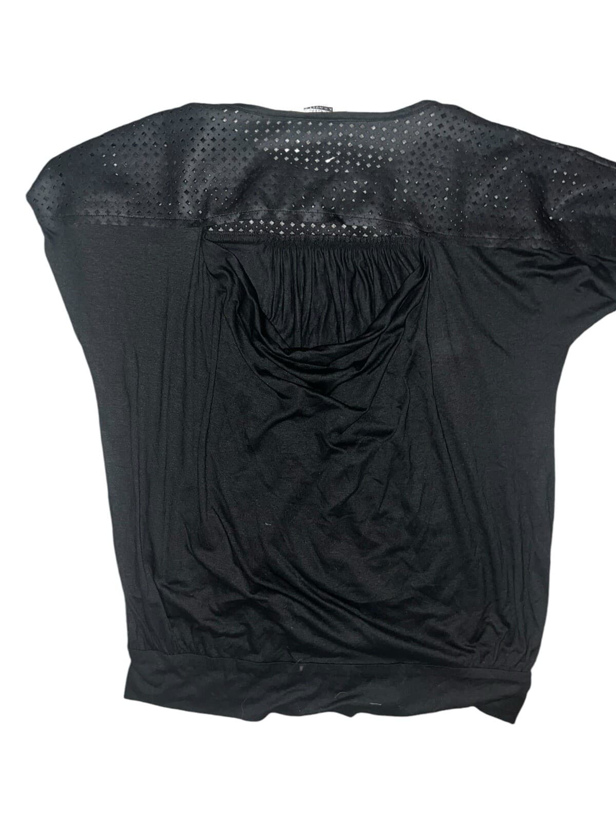 REGINA KRAVITZ Sz L Open Back Short Sleeve Crew Neck Minimalist Monochrome - Thumbnail 2