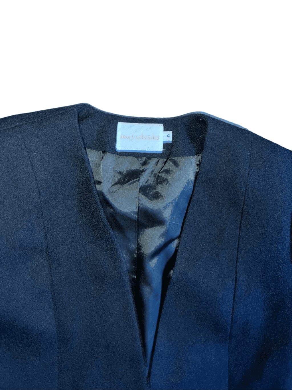 Mort Schrader Sz 4 Vtg black cropped wool jacket blazer & skirt Office Siren - Thumbnail 5