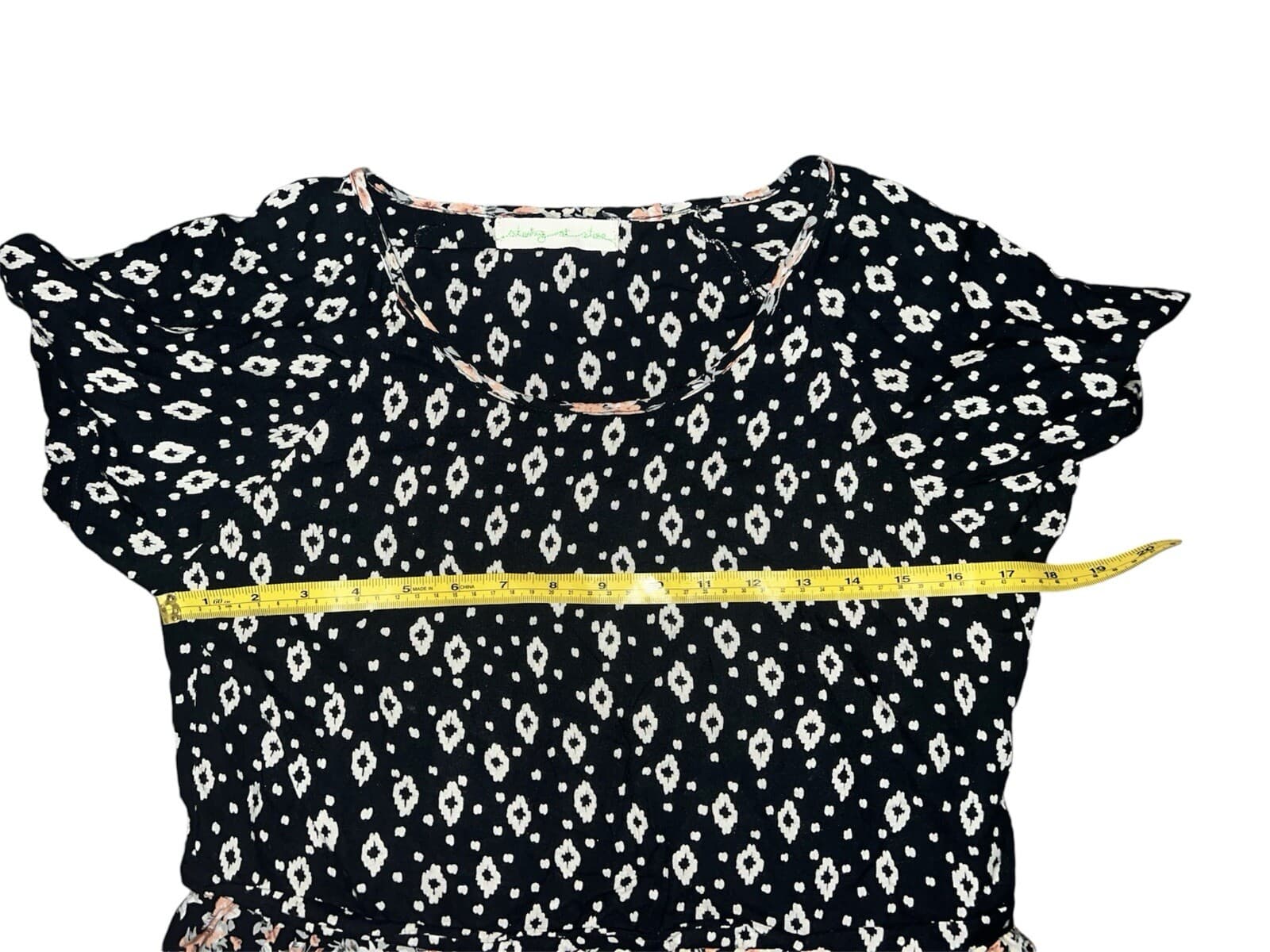 staring at stars Sz S Cottagecore , Boho , Bohemian Short Sleeve Round Neck - Thumbnail 4