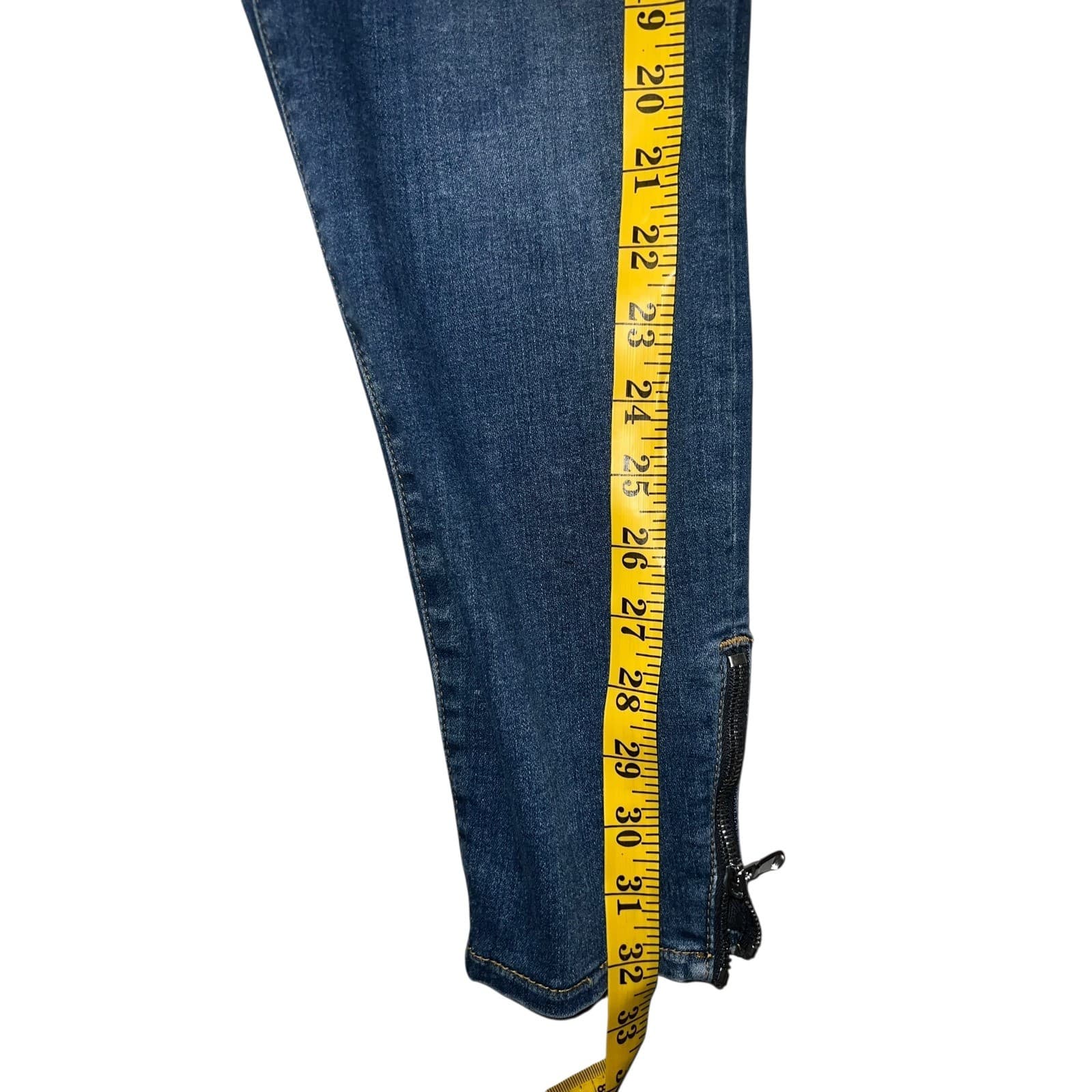 L'AGENCE Slim Skinny Ankle Zip Jeans Sz 30 | Dark Blue Stretch Designer Denim - Thumbnail 7