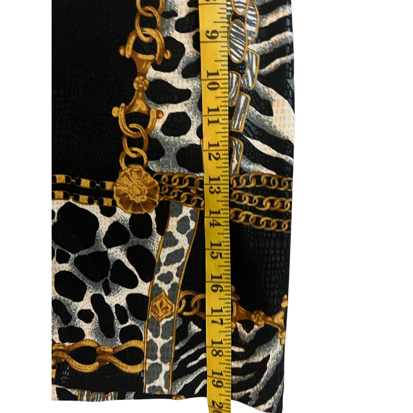 Vintage Y2K 90s Animal Print Chain Mini Skirt Sz M | Boho Polyester - Thumbnail 5