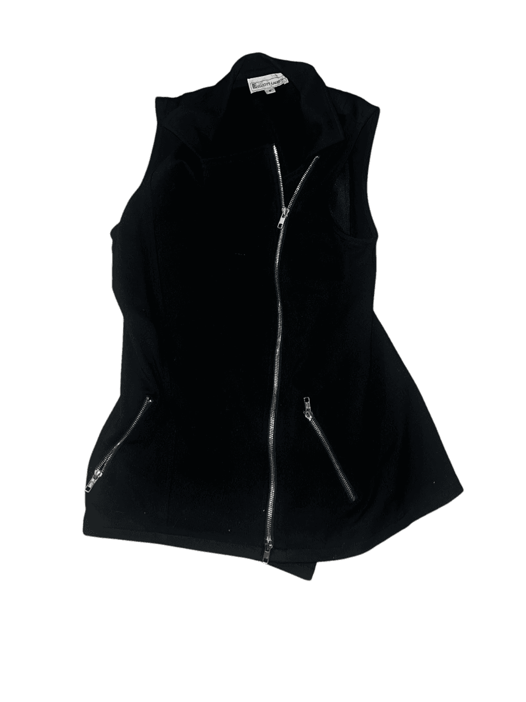 Elliott Lauren vest size 6 black Preppy Minimalist Zipper Collar - Thumbnail 3