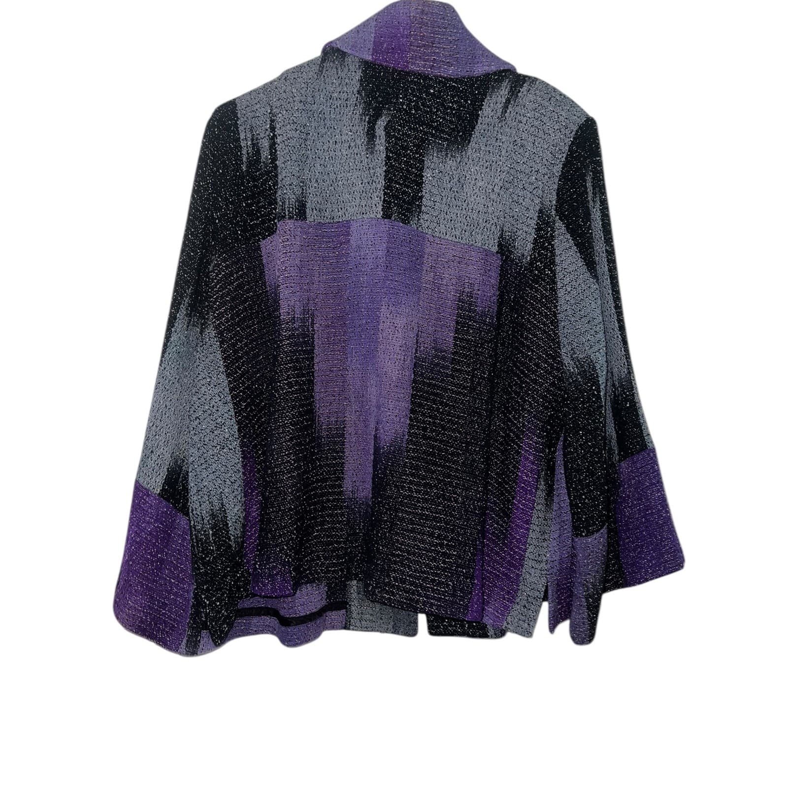 Candiss Anne Cole Purple Silk Top Sz XL | Avant-Garde Luxury Designer Blazer - Thumbnail 2