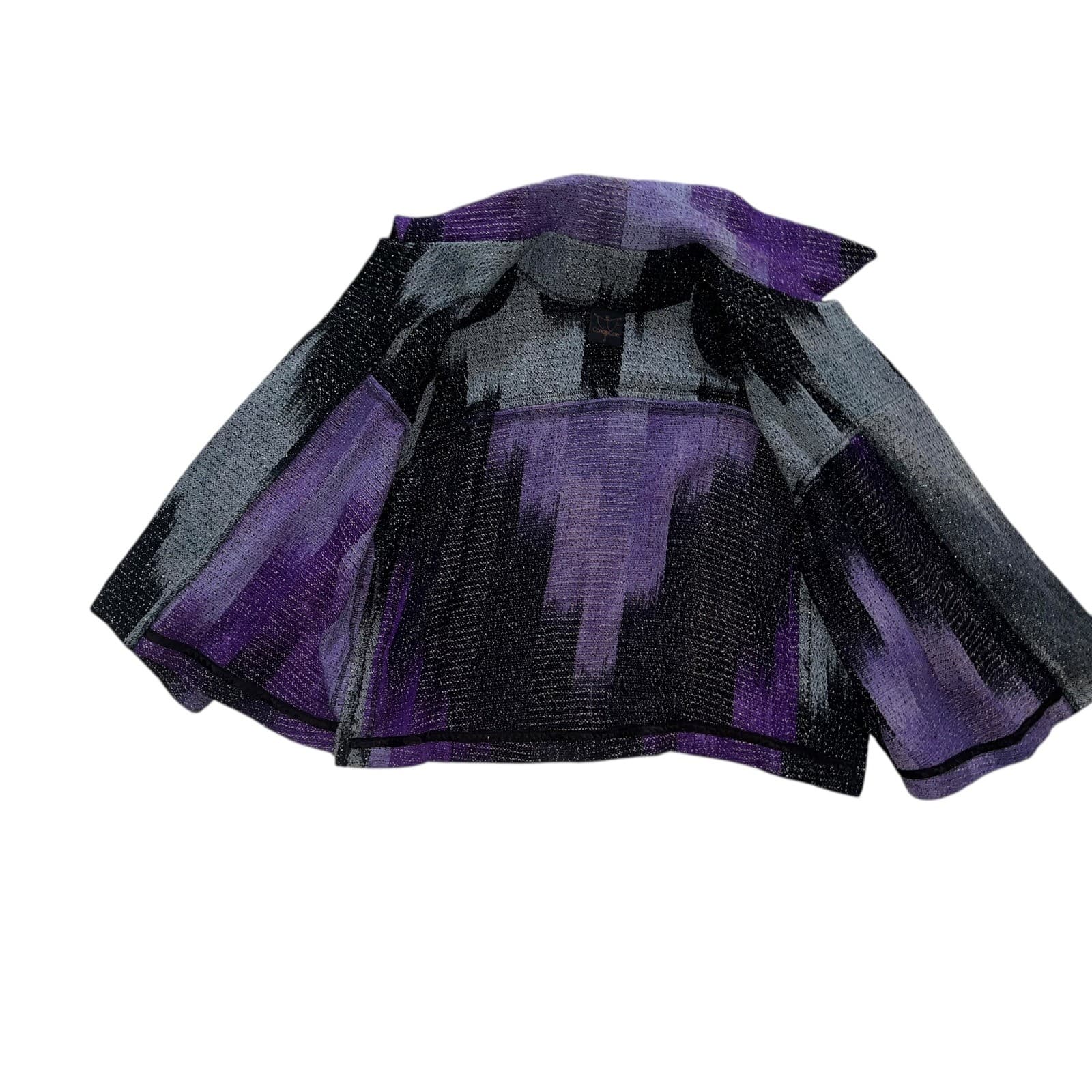 Candiss Anne Cole Purple Silk Top Sz XL | Avant-Garde Luxury Designer Blazer - Thumbnail 10