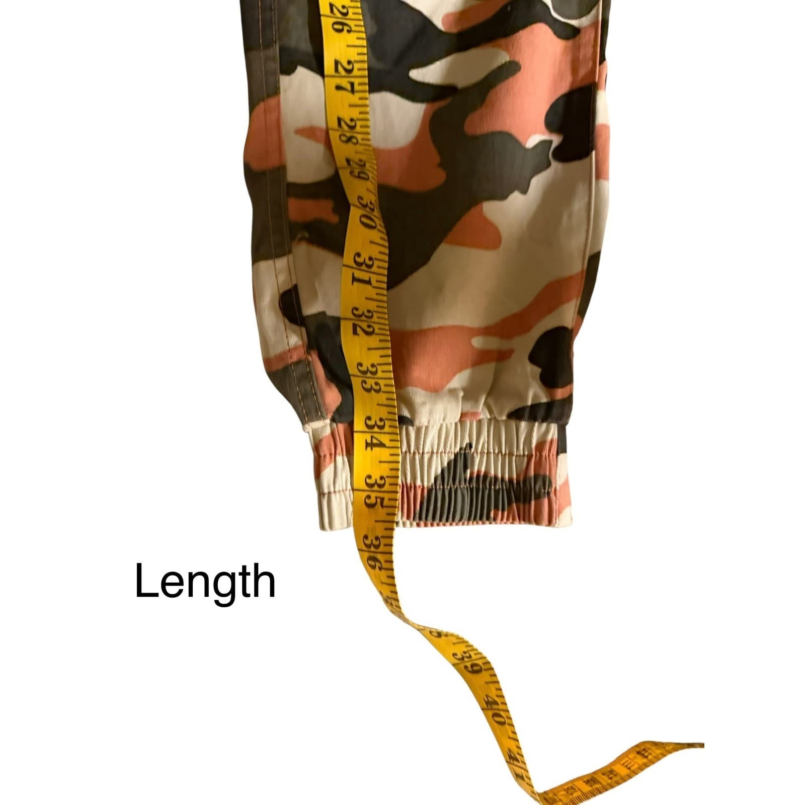Y2K Camo Cargo Capri Pants Sz XS | Grunge Worn Vintage Drawstring Comfy - Thumbnail 4