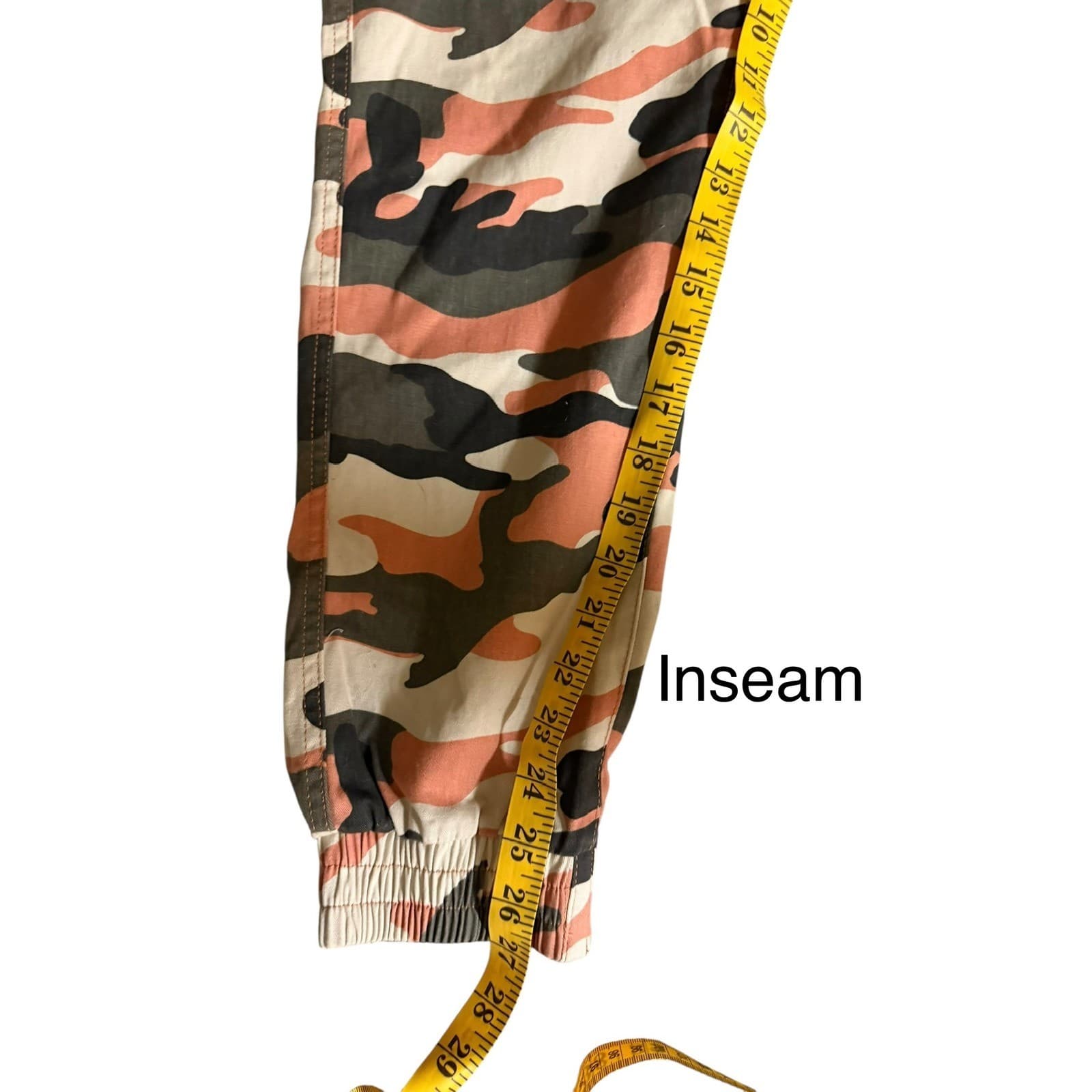 Y2K Camo Cargo Capri Pants Sz XS | Grunge Worn Vintage Drawstring Comfy - Thumbnail 5