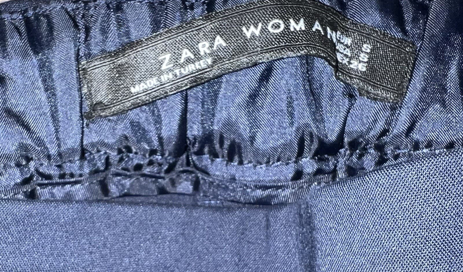 Zara Blue Pleated Dress Pants Size S Boho Bohemian Office Siren Secretary - Thumbnail 5