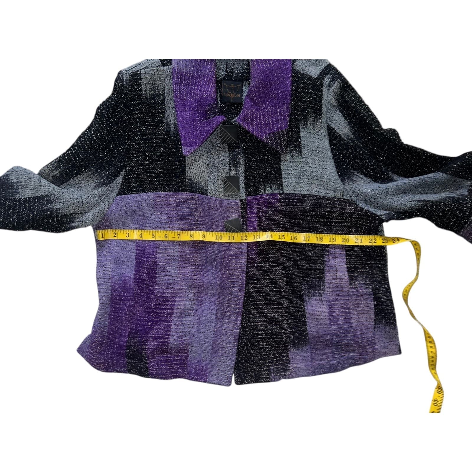 Candiss Anne Cole Purple Silk Top Sz XL | Avant-Garde Luxury Designer Blazer - Thumbnail 7