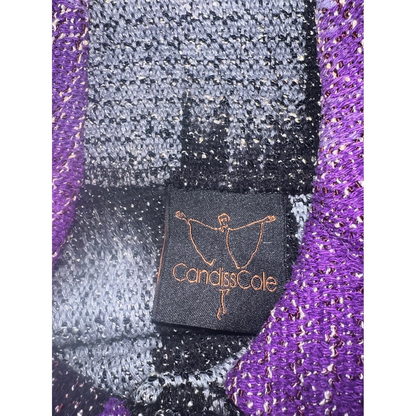 Candiss Anne Cole Purple Silk Top Sz XL | Avant-Garde Luxury Designer Blazer - Thumbnail 3