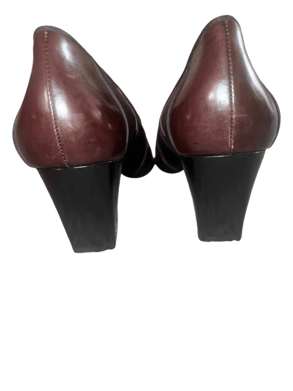 Lorenzo Banfi Made In Italy size 40 burgundy Office Siren Secretary Pointy Block - Thumbnail 2