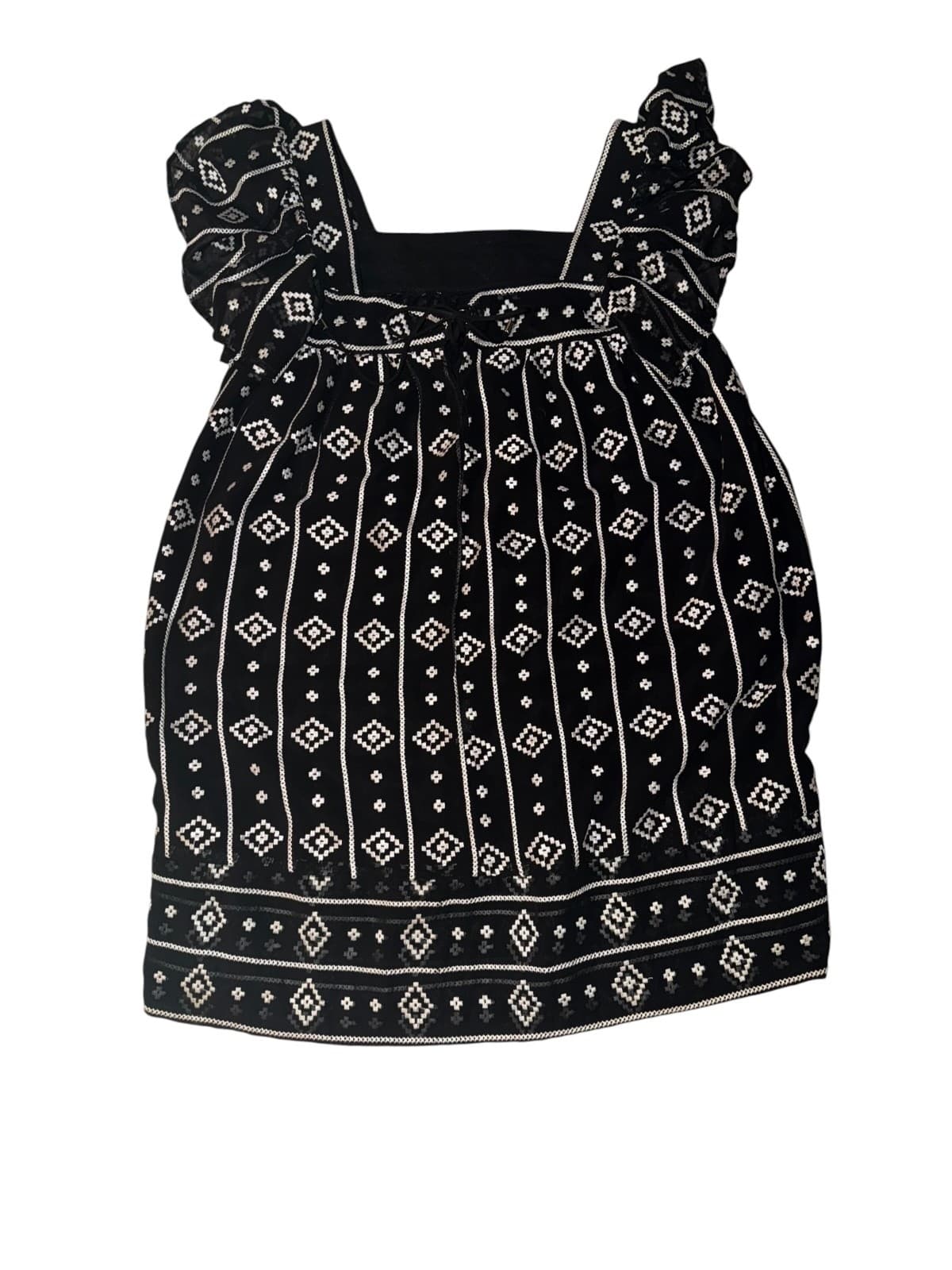 Sabina Musayev Babydoll Sz S Sheer Geometric Embroidered - Thumbnail 4