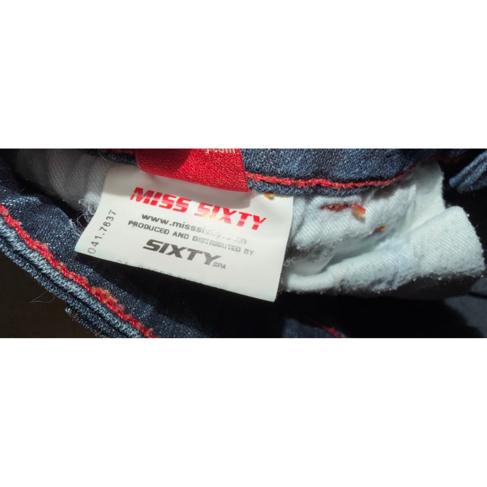 Miss Sixty Y2K Low Rise Flared Bell Bottom Jeans Sz 26 | Dark Denim Boho - Thumbnail 6