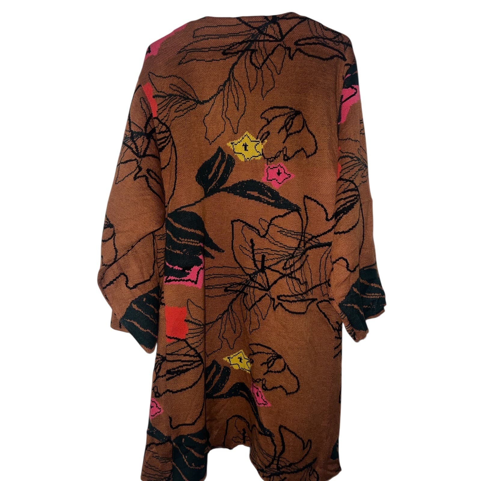 Bel Kazan Knitted Kimono Sweater One Size NWT Boho Cottagecore - Thumbnail 4