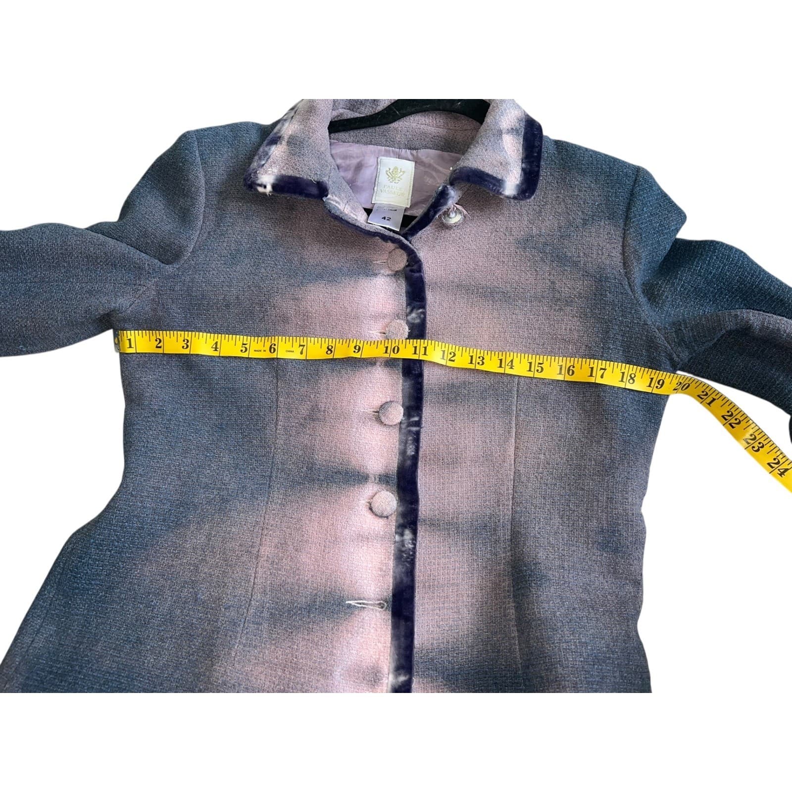 Paule Vasseur Purple Pink Blazer Sz 42 | Luxury Designer Tailored Statement - Thumbnail 6