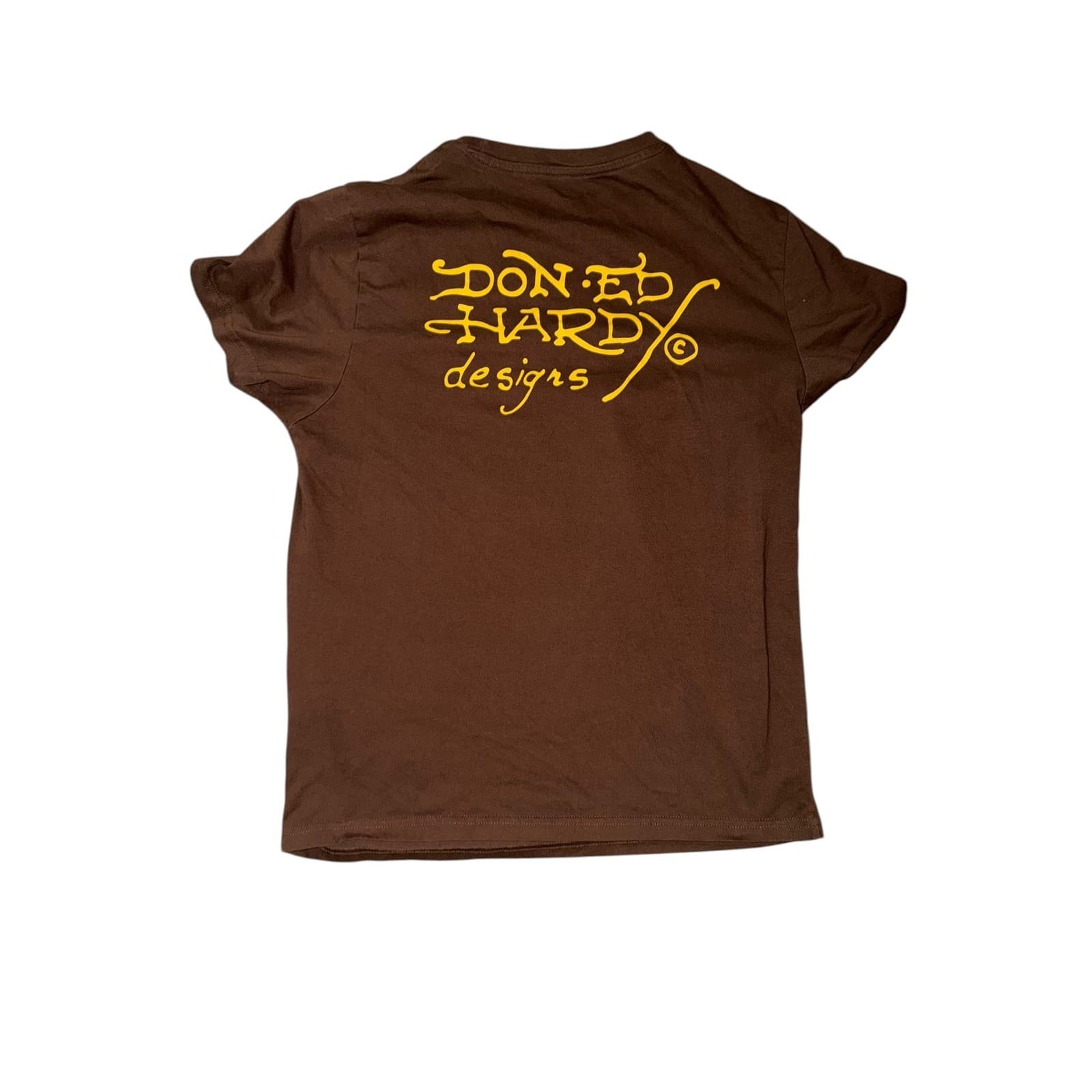 Ed Hardy LKS Skull Brown T-Shirt Sz S | Y2K Graphic Streetwear - Thumbnail 4