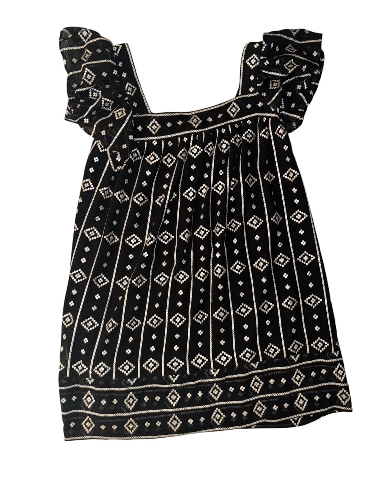 Sabina Musayev Babydoll Sz S Sheer Geometric Embroidered - Thumbnail 2