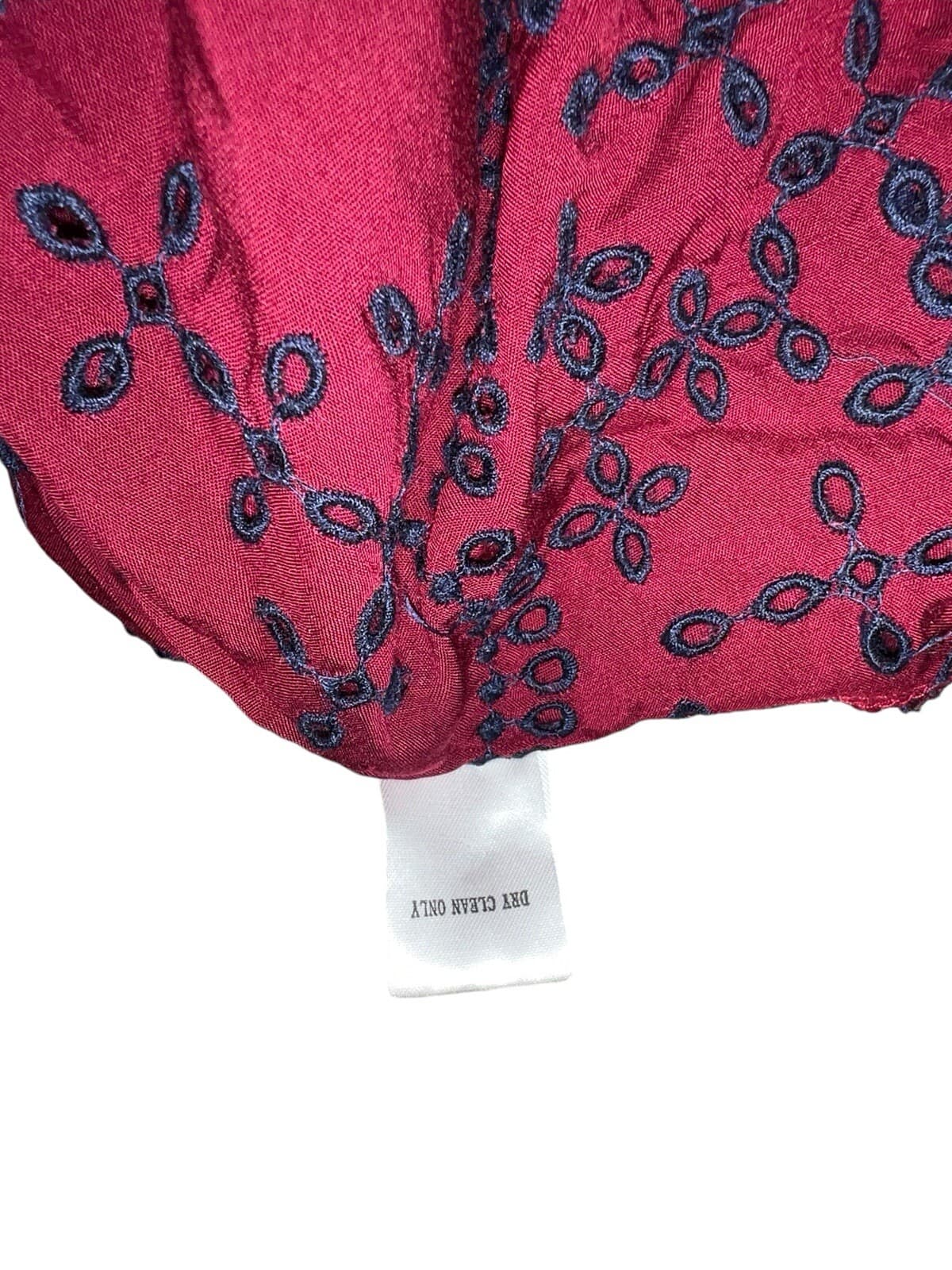 Lanesra burgundy/navy dress Sz M Long Sleeve V Neck Boho Bohemian - Thumbnail 8