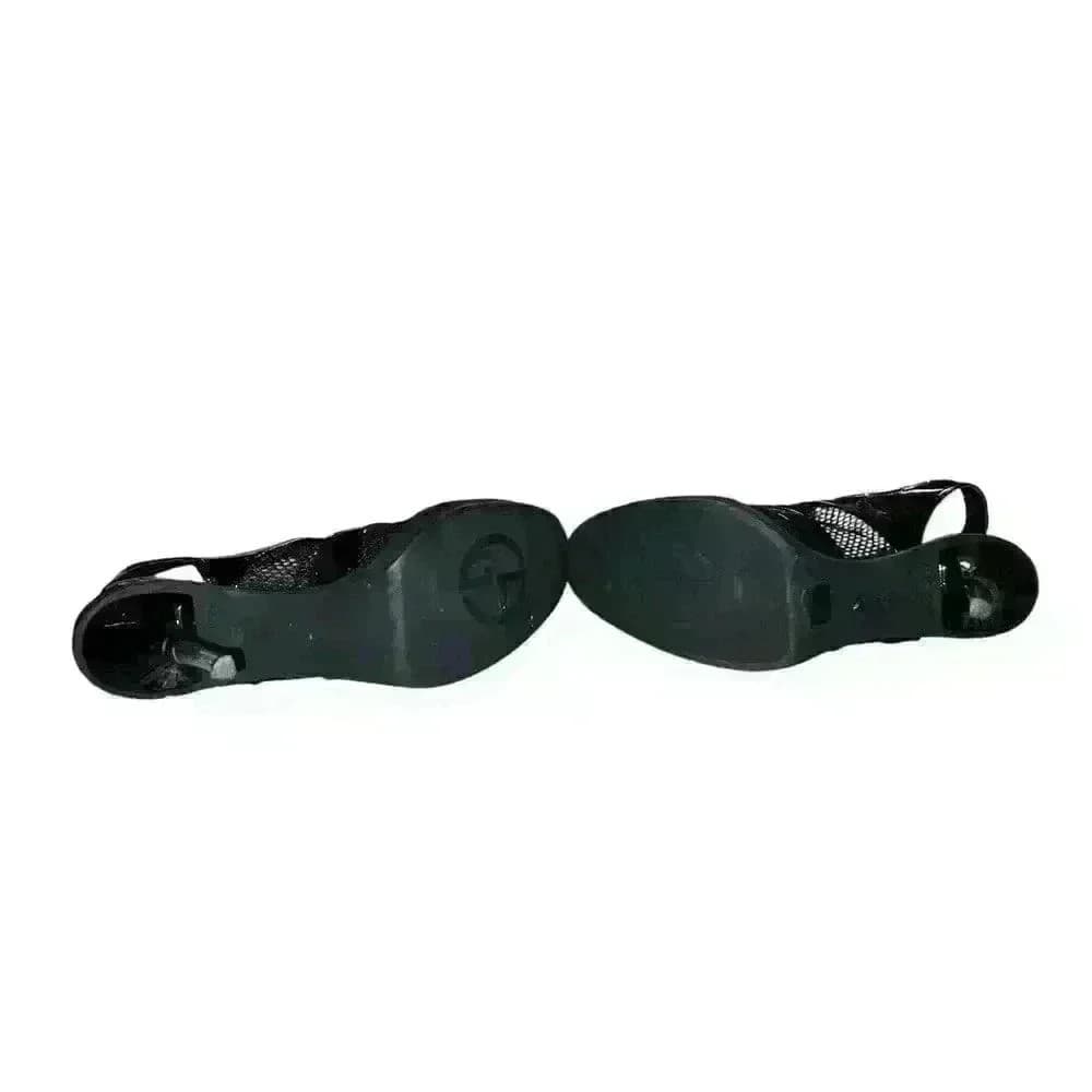 Giorgio Armani Vtg Rare Y2k,90's size 39.5 black Luxury Stilleto - Thumbnail 4