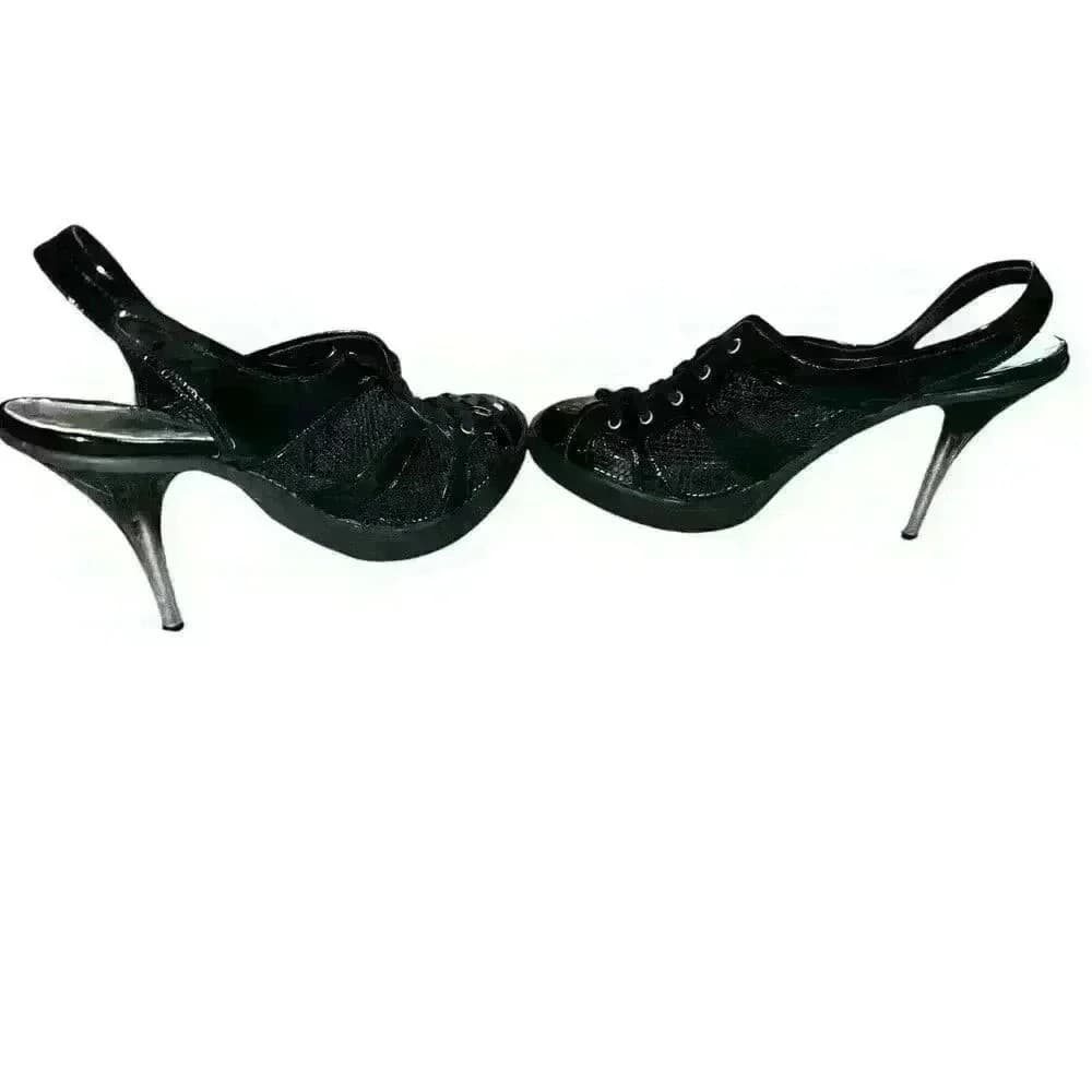 Giorgio Armani Vtg Rare Y2k,90's size 39.5 black Luxury Stilleto - Thumbnail 3