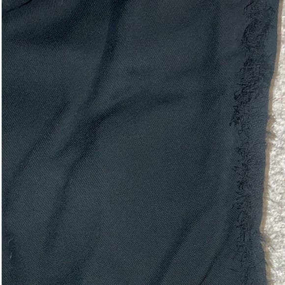 Club Monaco Black Wide Leg Pants Sz 2 | Viscose Fringe Detail Designer Trouser - Thumbnail 9