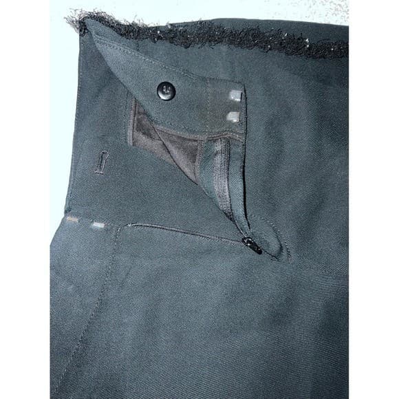 Club Monaco Black Wide Leg Pants Sz 2 | Viscose Fringe Detail Designer Trouser - Thumbnail 6