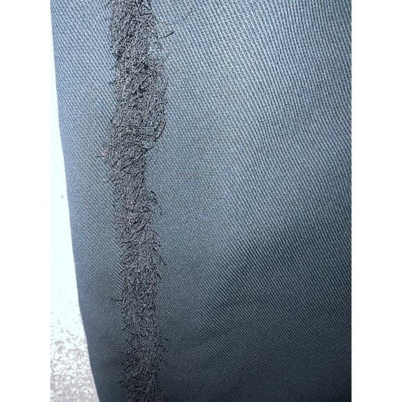 Club Monaco Black Wide Leg Pants Sz 2 | Viscose Fringe Detail Designer Trouser - Thumbnail 7