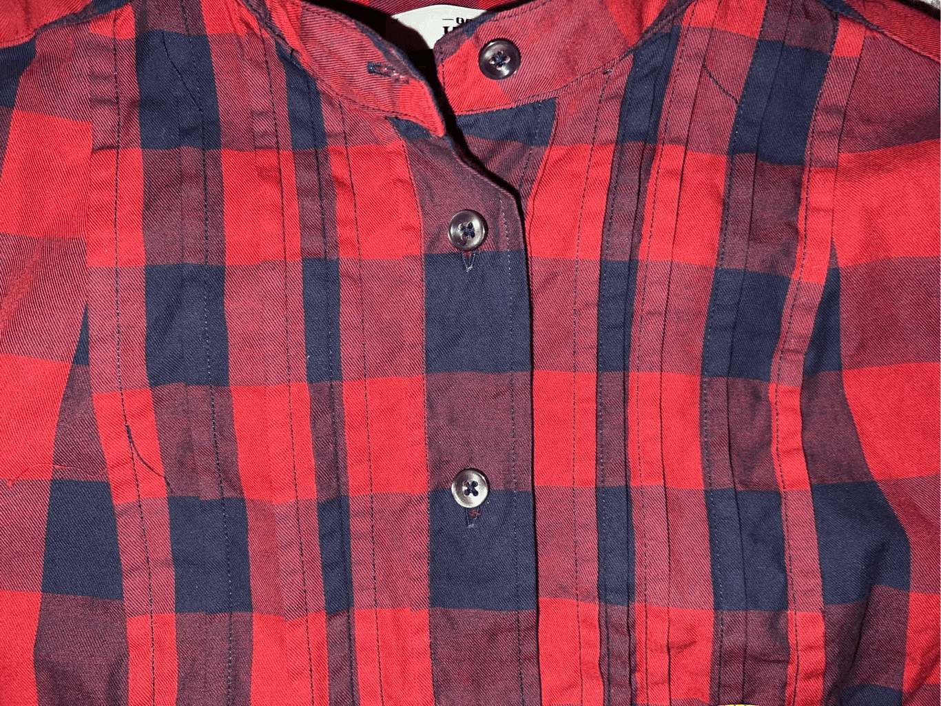 0039 Italy fannel button Down shirt sz xs Tunic Mandarin Preppy Dark Academia - Thumbnail 5