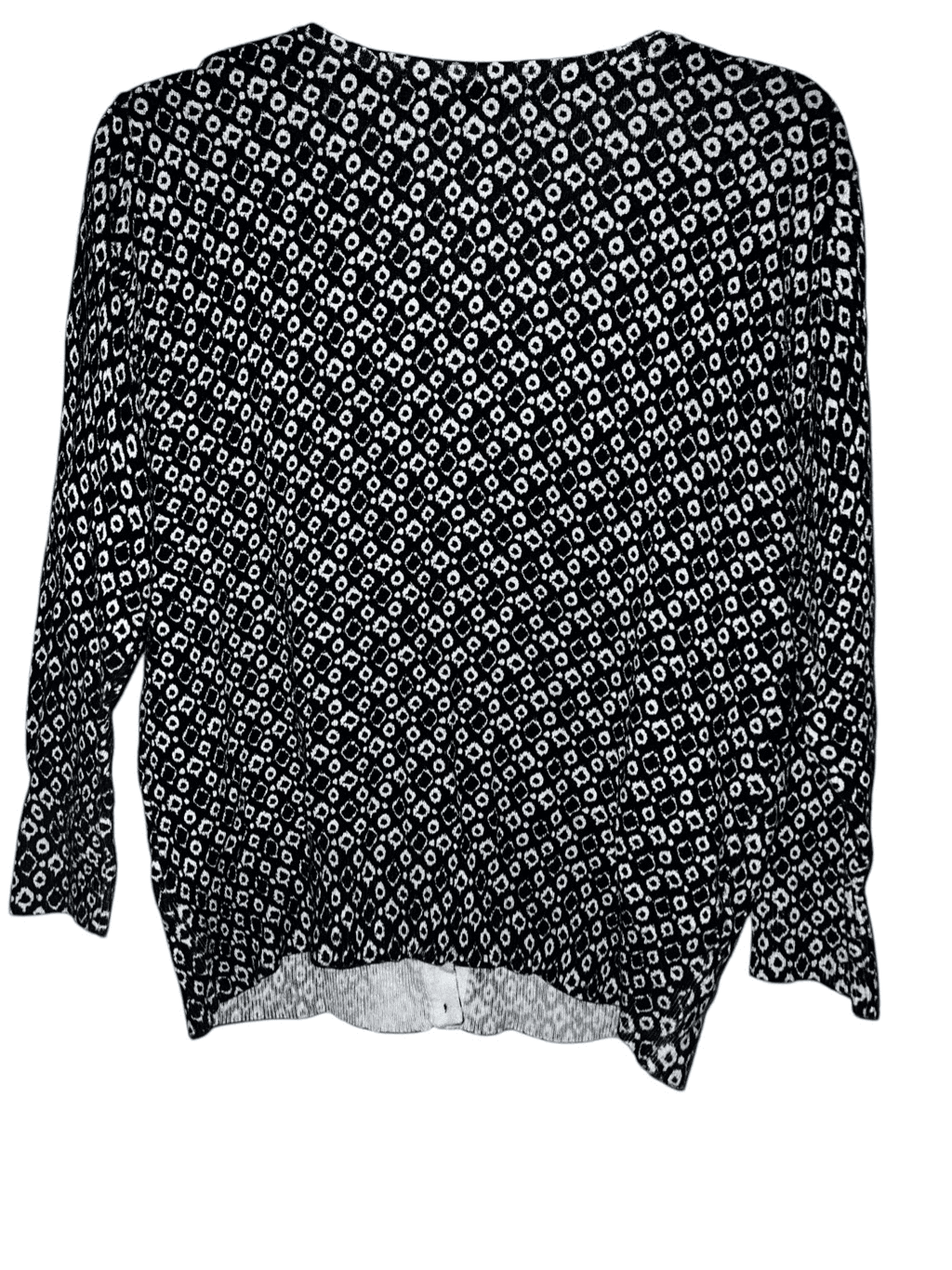 verve ami cardigan black & white sz m Button Down Round Neck Preppy Emo - Thumbnail 2
