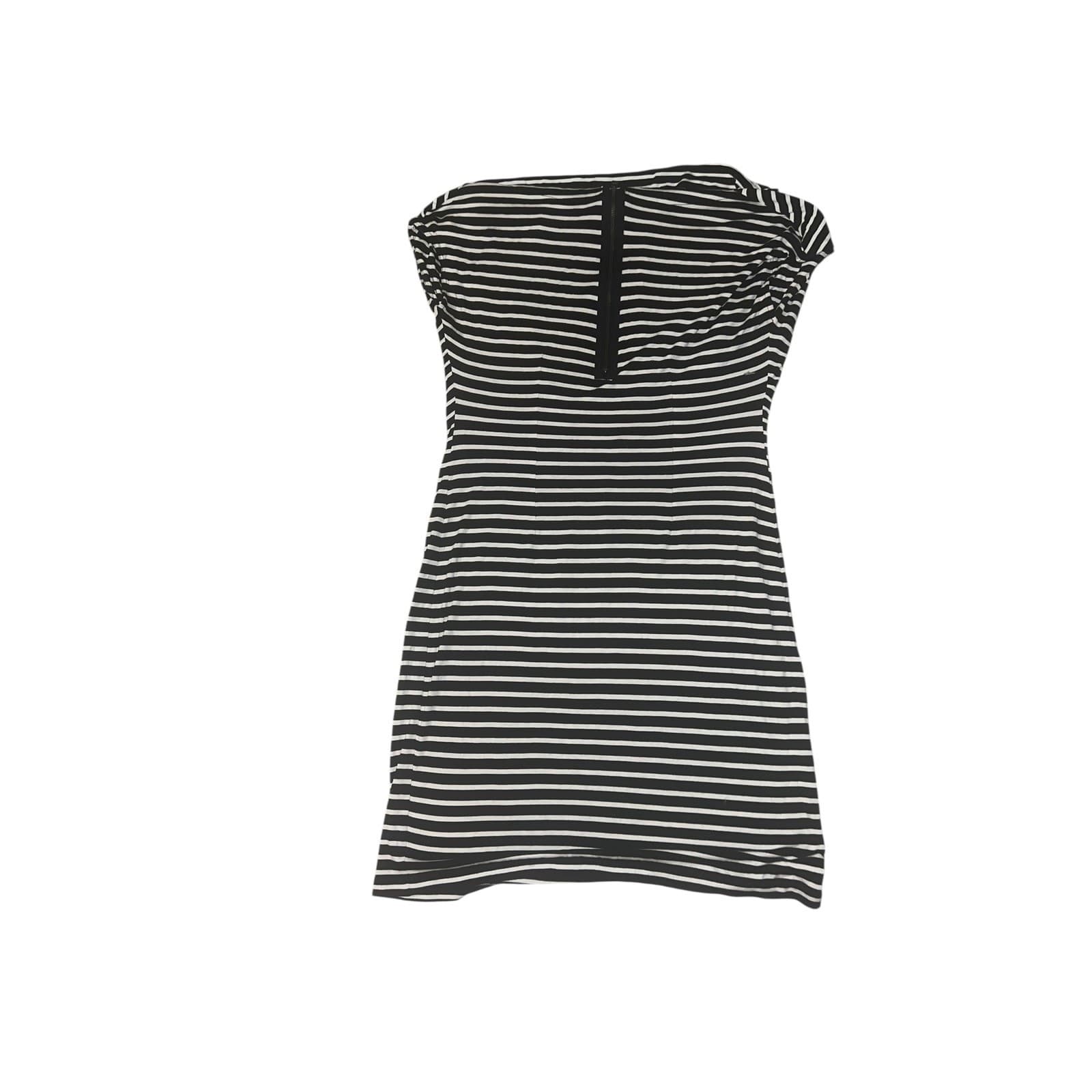Mango suit Black White Stripe Dress Sz S | Minimalist Office Chic - Thumbnail 2