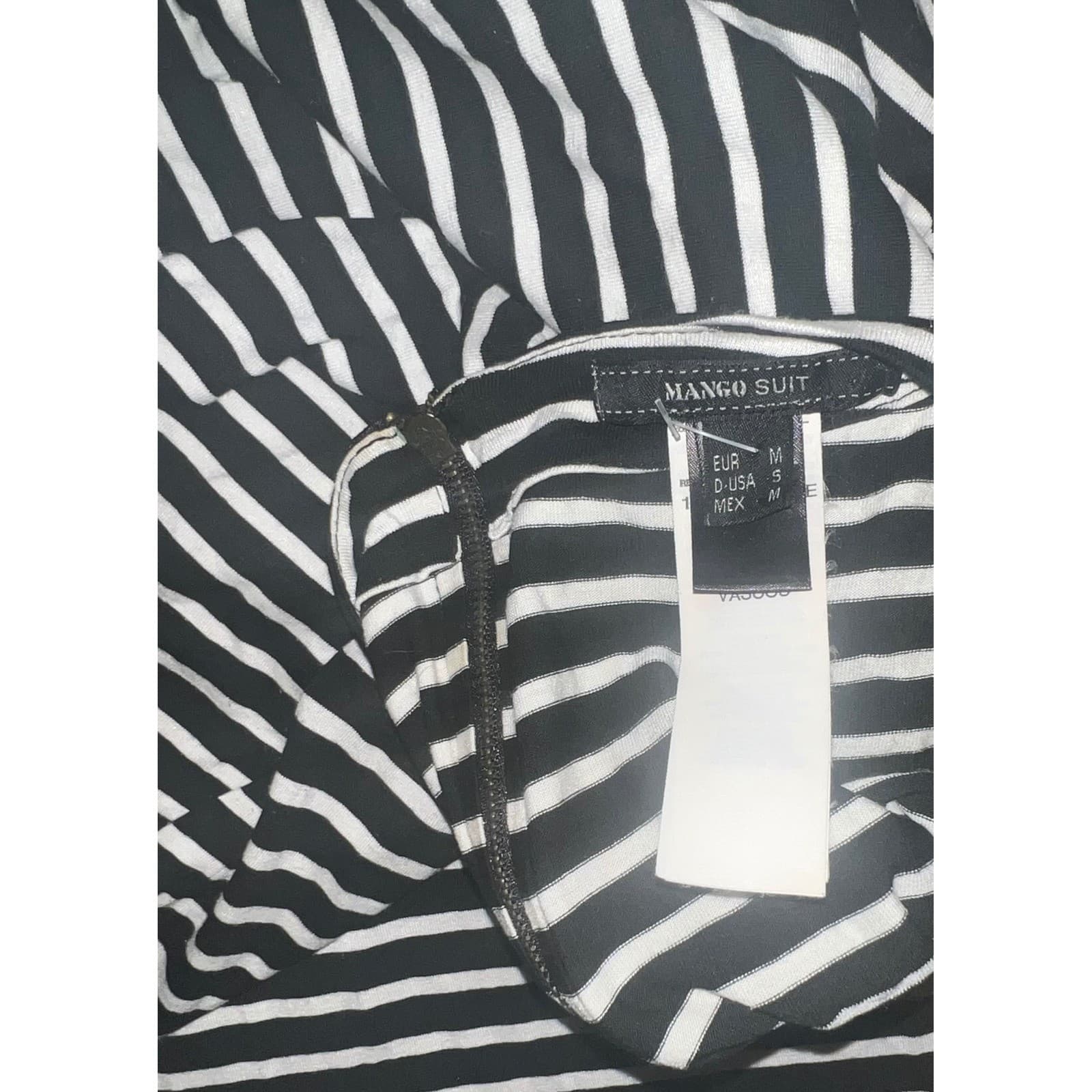 Mango suit Black White Stripe Dress Sz S | Minimalist Office Chic - Thumbnail 3