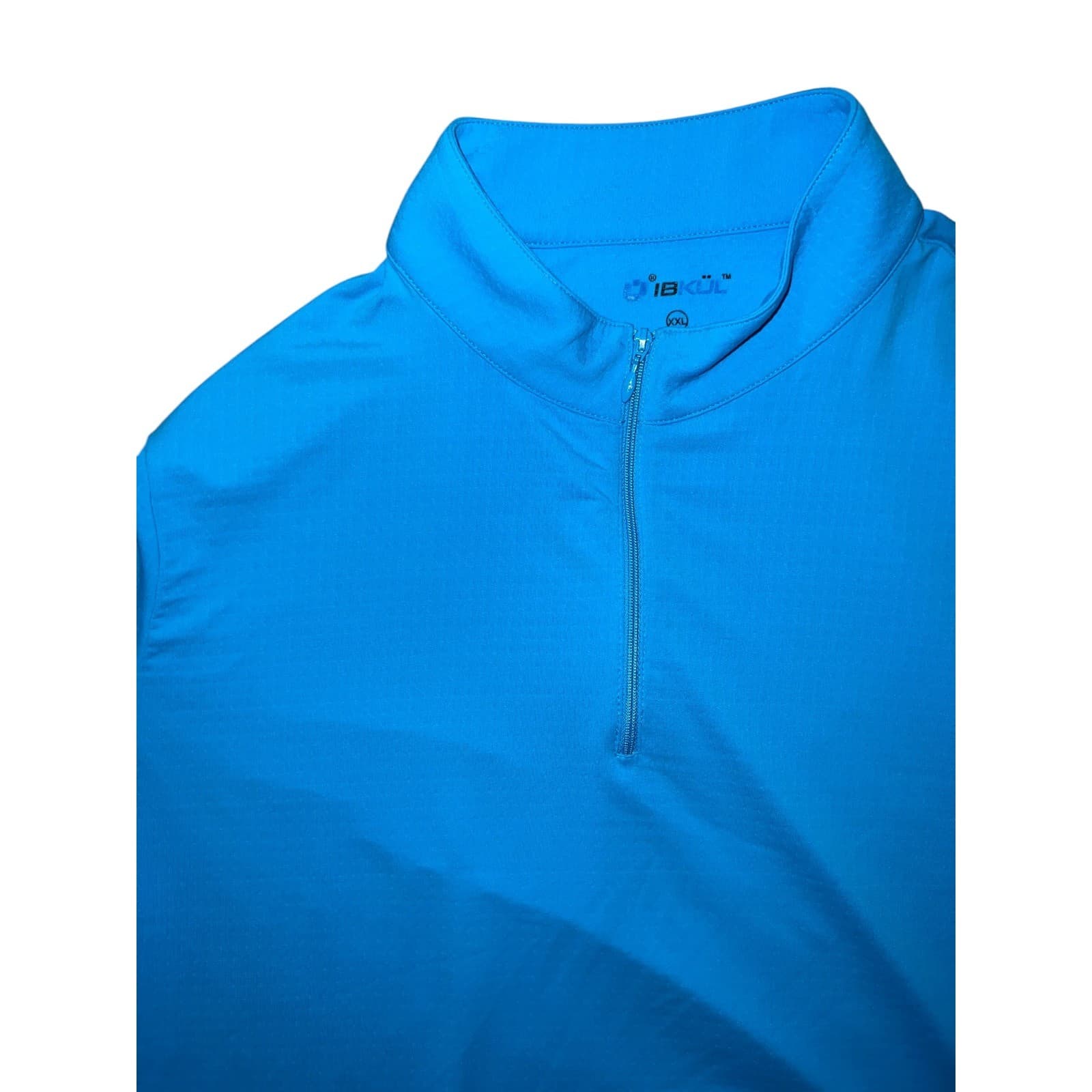 IBKÜL Royal Blue Mock Neck Sz XXL Mesh Sleeve Cooling Golf Shirt UPF 50+ - Thumbnail 4