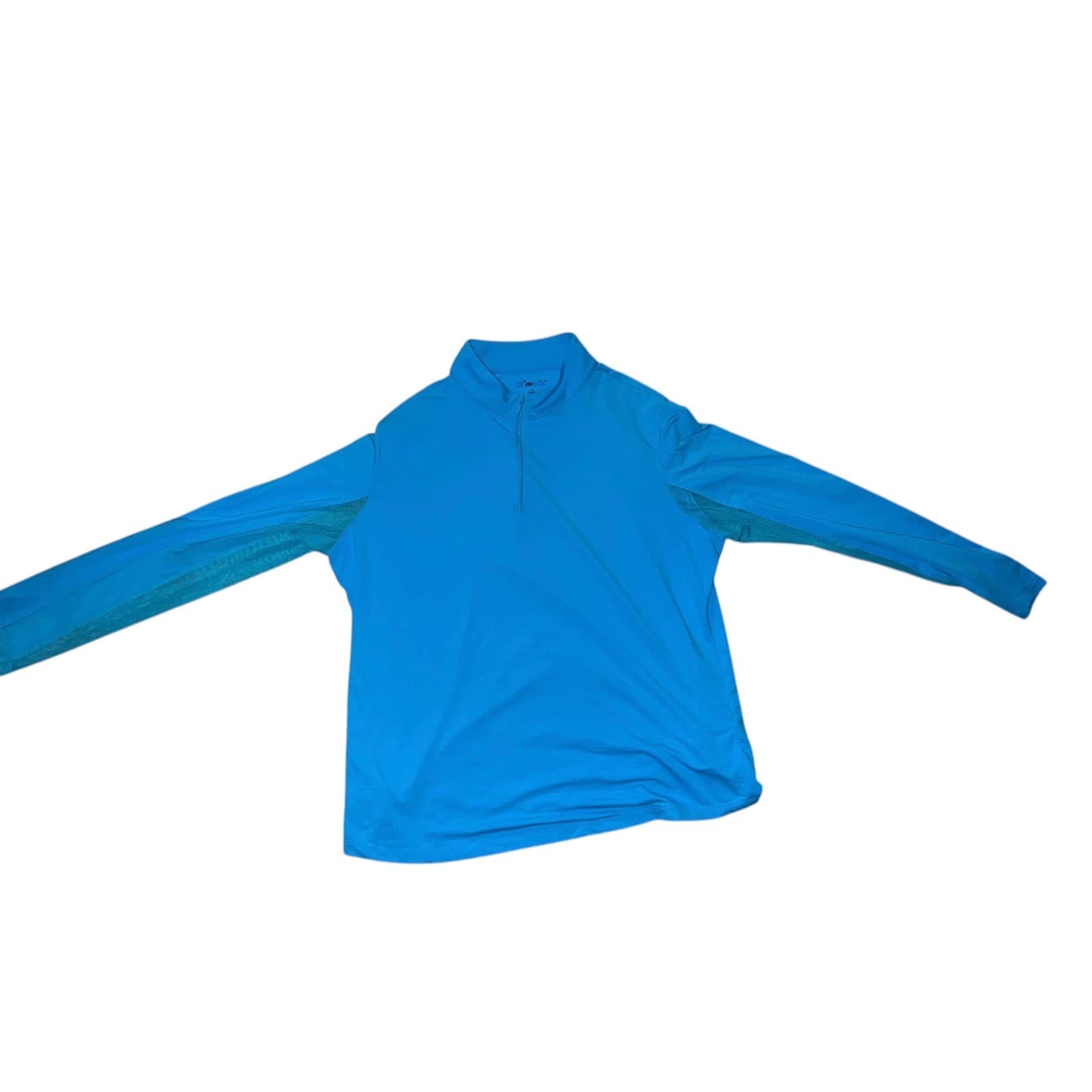 IBKÜL Royal Blue Mock Neck Sz XXL Mesh Sleeve Cooling Golf Shirt UPF 50+ - Thumbnail 2