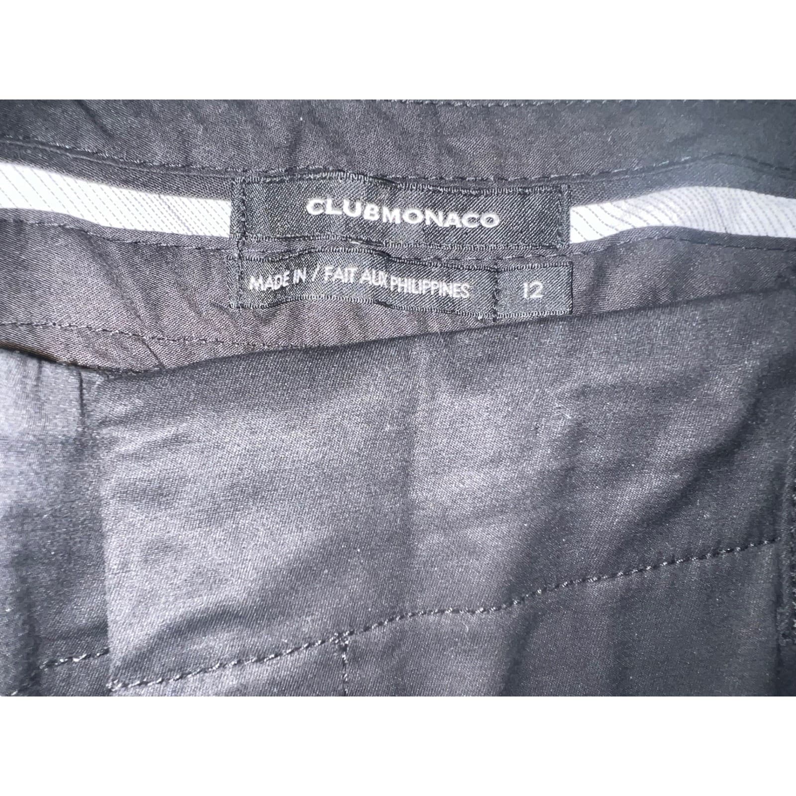 Club Monaco Black Wide Leg Pants Sz 12 Designer Minimalist Tailored Trousers - Thumbnail 4