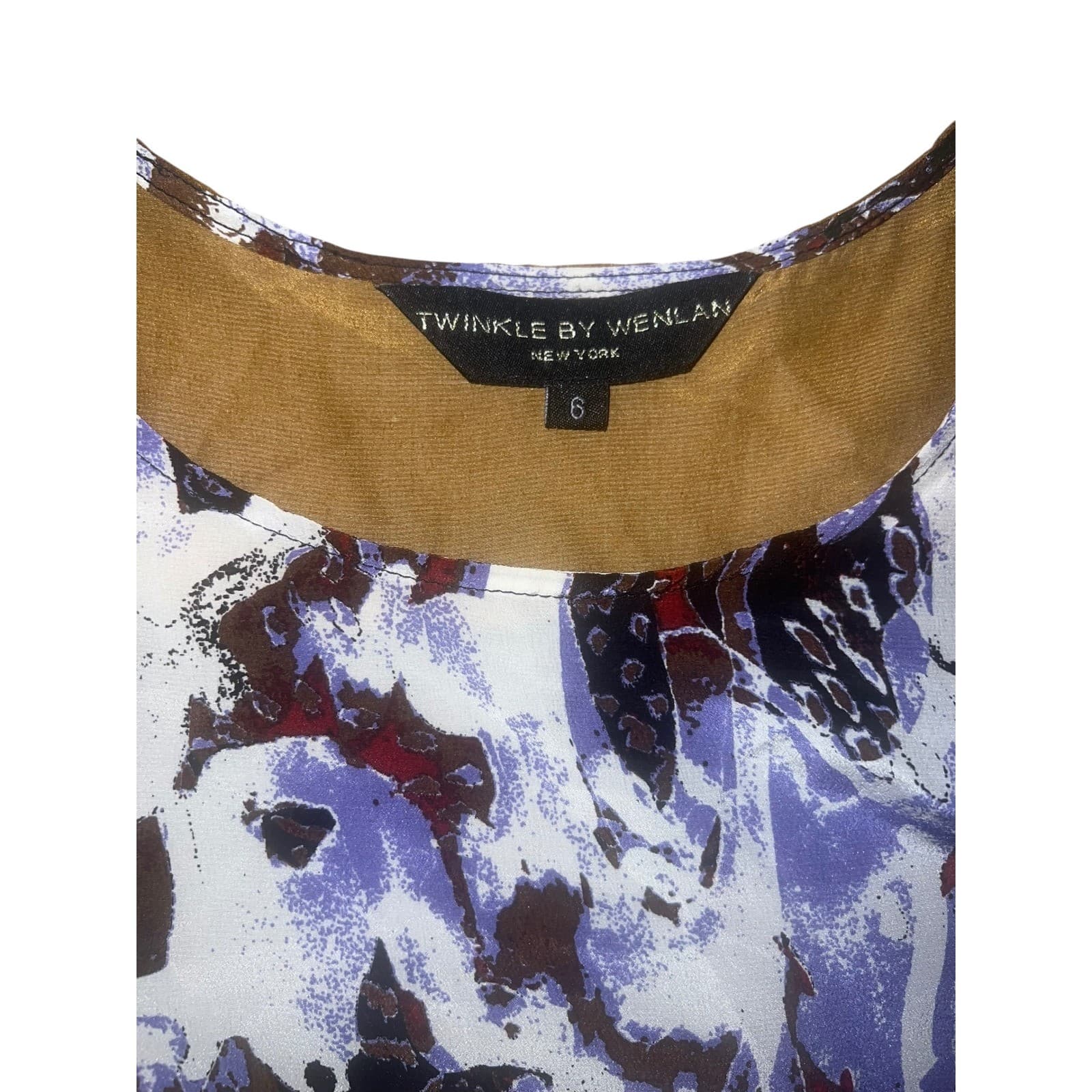 Twinkle by Wenlan for Anthropologie Silk Top Sz 6 Sleeveless Round Neck Office - Thumbnail 2