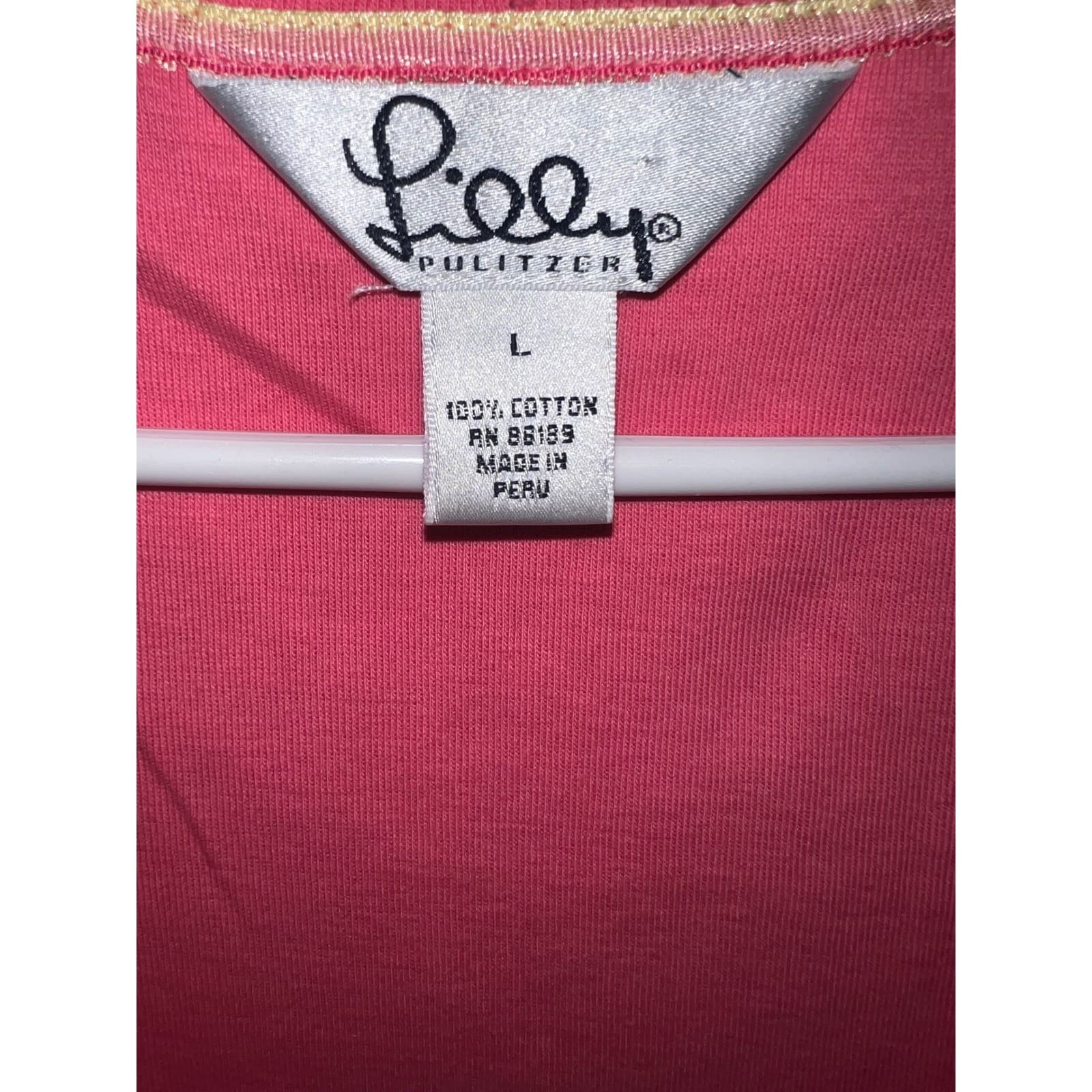 Vintage Lilly Pulitzer V-Neck Top Sz L Short Sleeve Luxury Designer Resortwear - Thumbnail 3