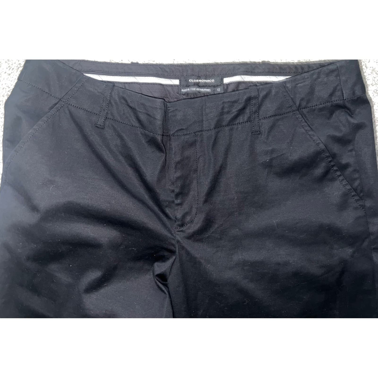 Club Monaco Black Wide Leg Pants Sz 12 Designer Minimalist Tailored Trousers - Thumbnail 5