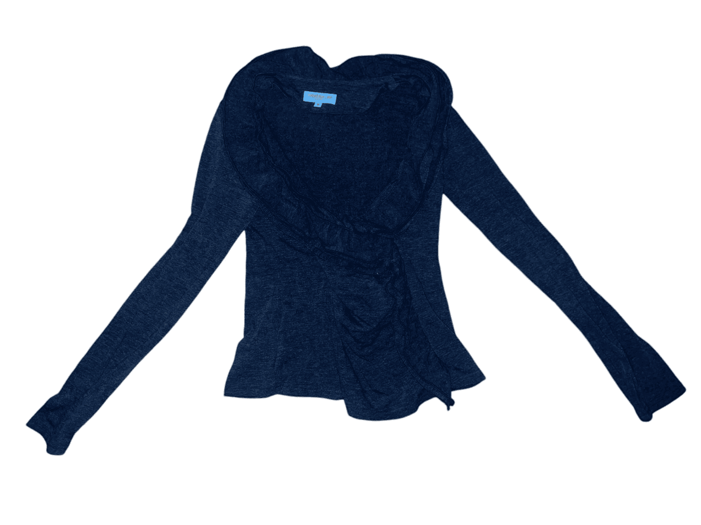 Baby blue line New York top sz m Long Sleeve Coquette Vneck Normcore