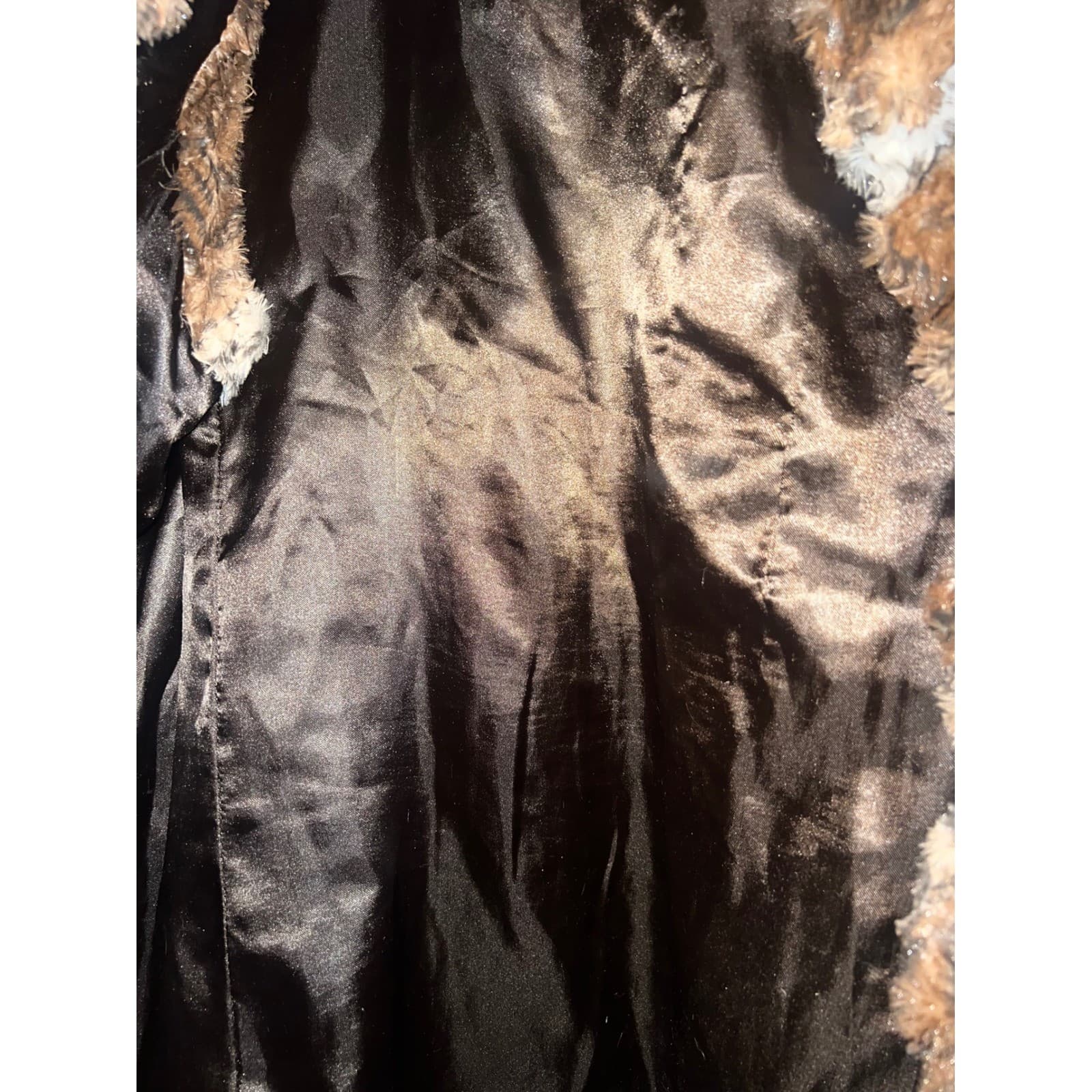 Vintage Genuine FAUX Fur Vest Damselle NY Sz L boho hippie - Thumbnail 13
