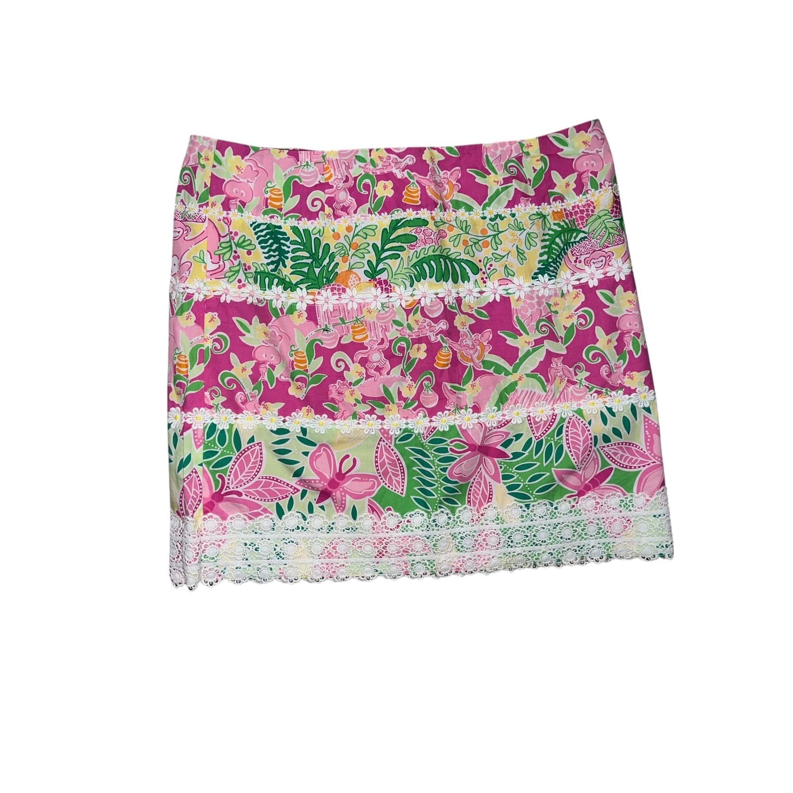 2006 Lilly Pulitzer Mini Skirt Sz 10 Designer Dopamine Dressing Preppy Vintage - Thumbnail 2
