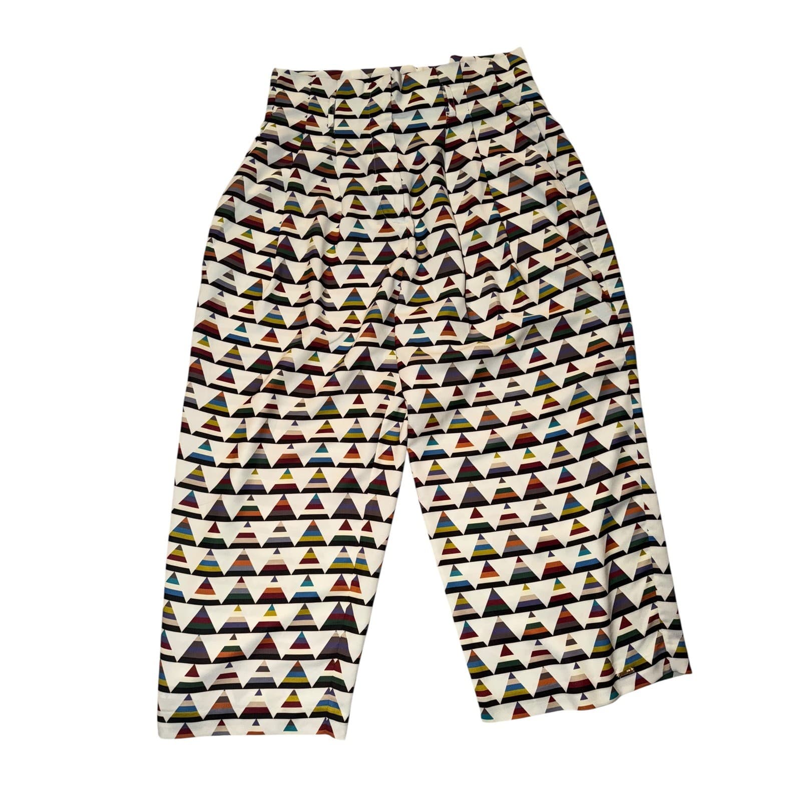 Ted Baker Boa Triangle Print Wide Leg Pants Sz 4 (12) High Waist Dopamine luxury - Thumbnail 4