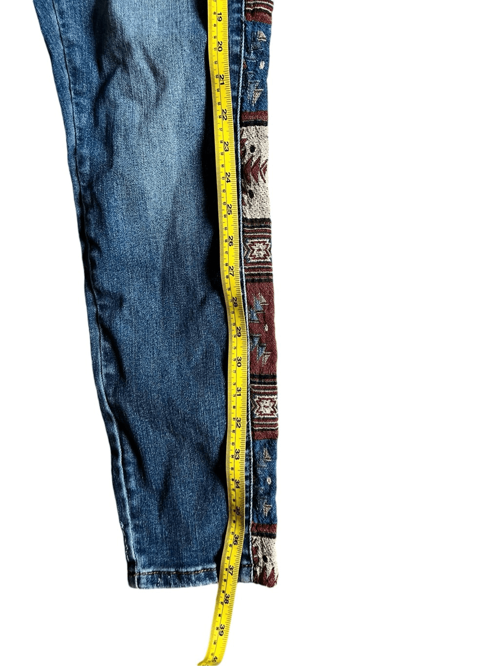 Judy Blue Western Trim Mid-Rise Jeans Sz 34 Southwestern Cowgirl Whiskered - Thumbnail 4