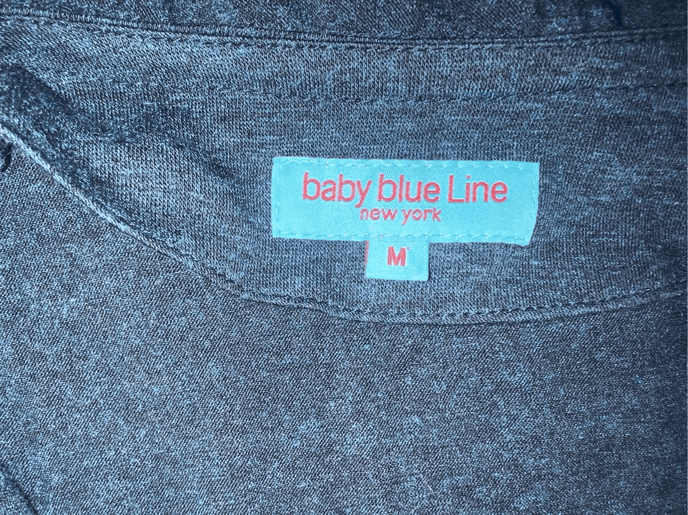 Baby blue line New York top sz m Long Sleeve Coquette Vneck Normcore - Thumbnail 3