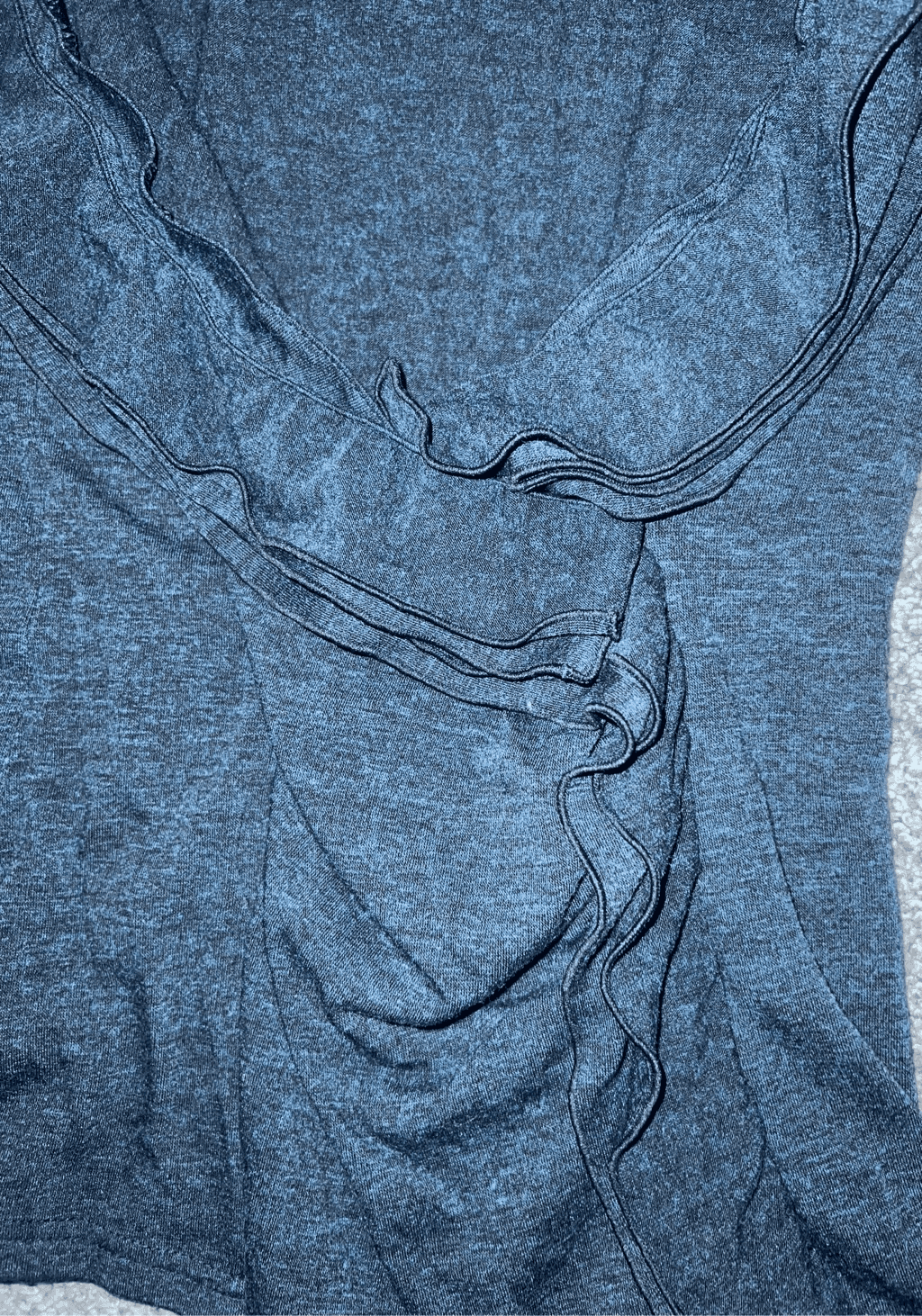Baby blue line New York top sz m Long Sleeve Coquette Vneck Normcore - Thumbnail 4