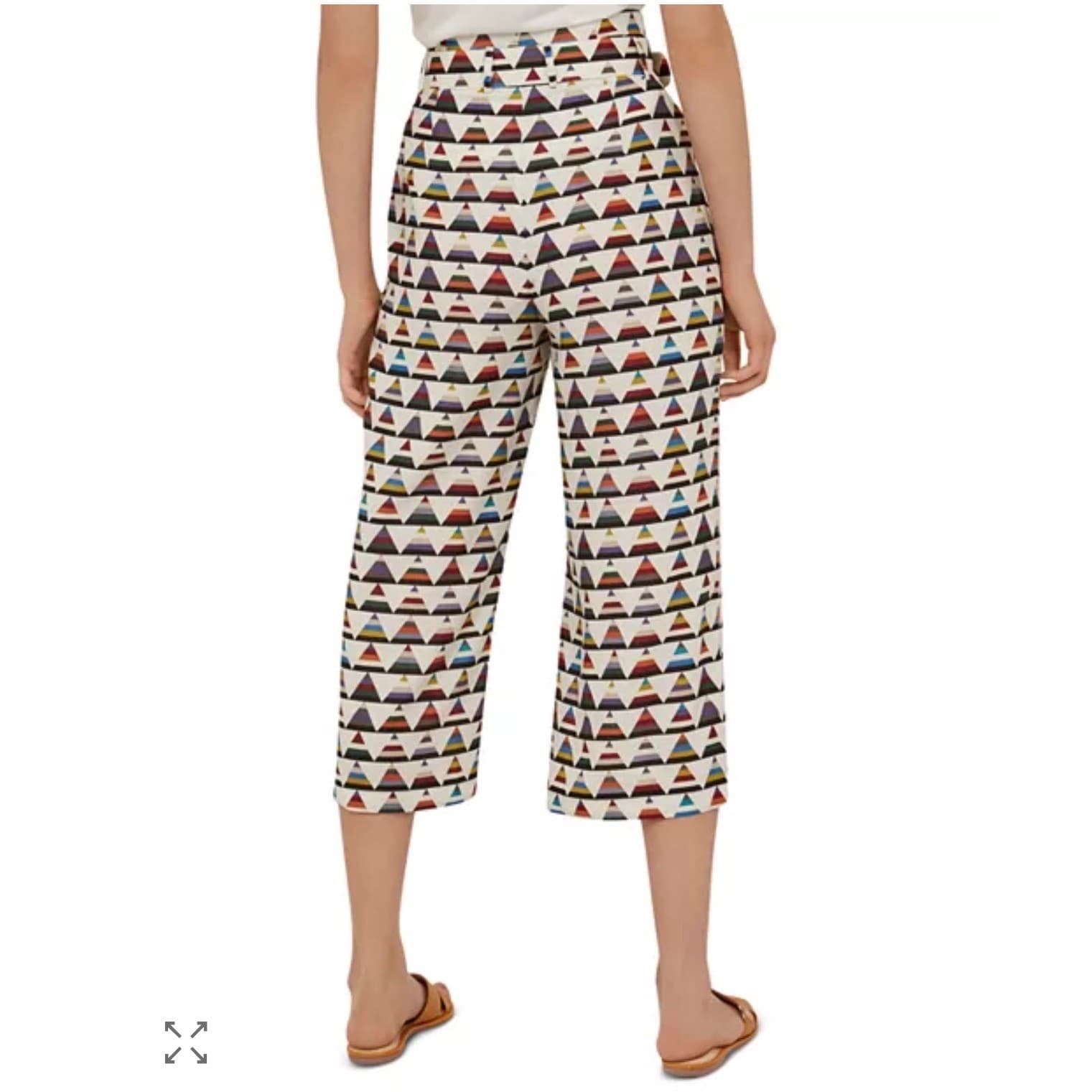 Ted Baker Boa Triangle Print Wide Leg Pants Sz 4 (12) High Waist Dopamine luxury - Thumbnail 2