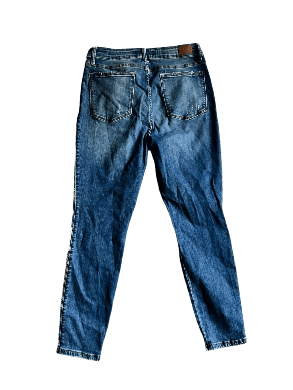 Judy Blue Western Trim Mid-Rise Jeans Sz 34 Southwestern Cowgirl Whiskered - Thumbnail 2
